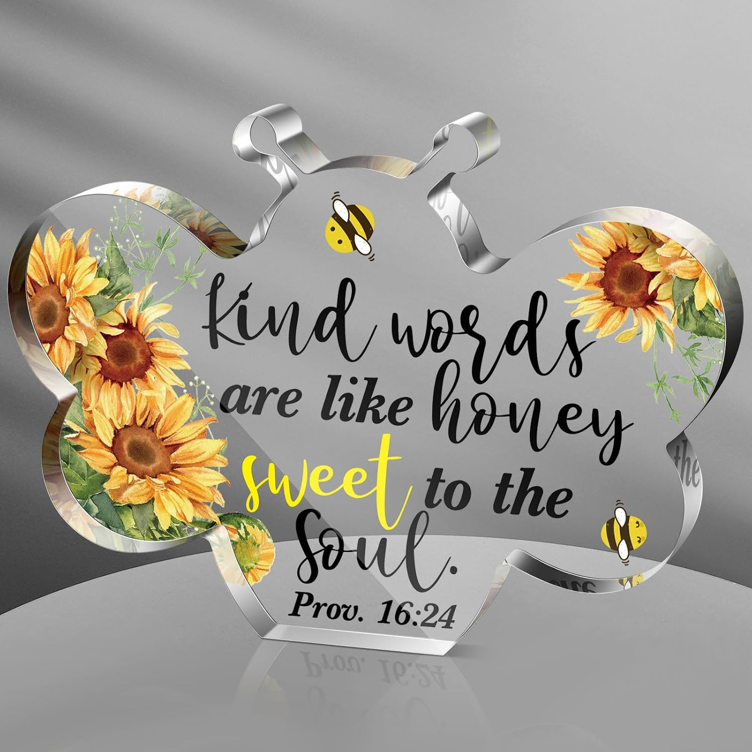 Bible Verse Plaque Scripture Sign Proverbs 16:24 Decor, Bee Shape Bible Verse Plaque Scripture Sign Proverbs 16:24 Decor, Bee Shape