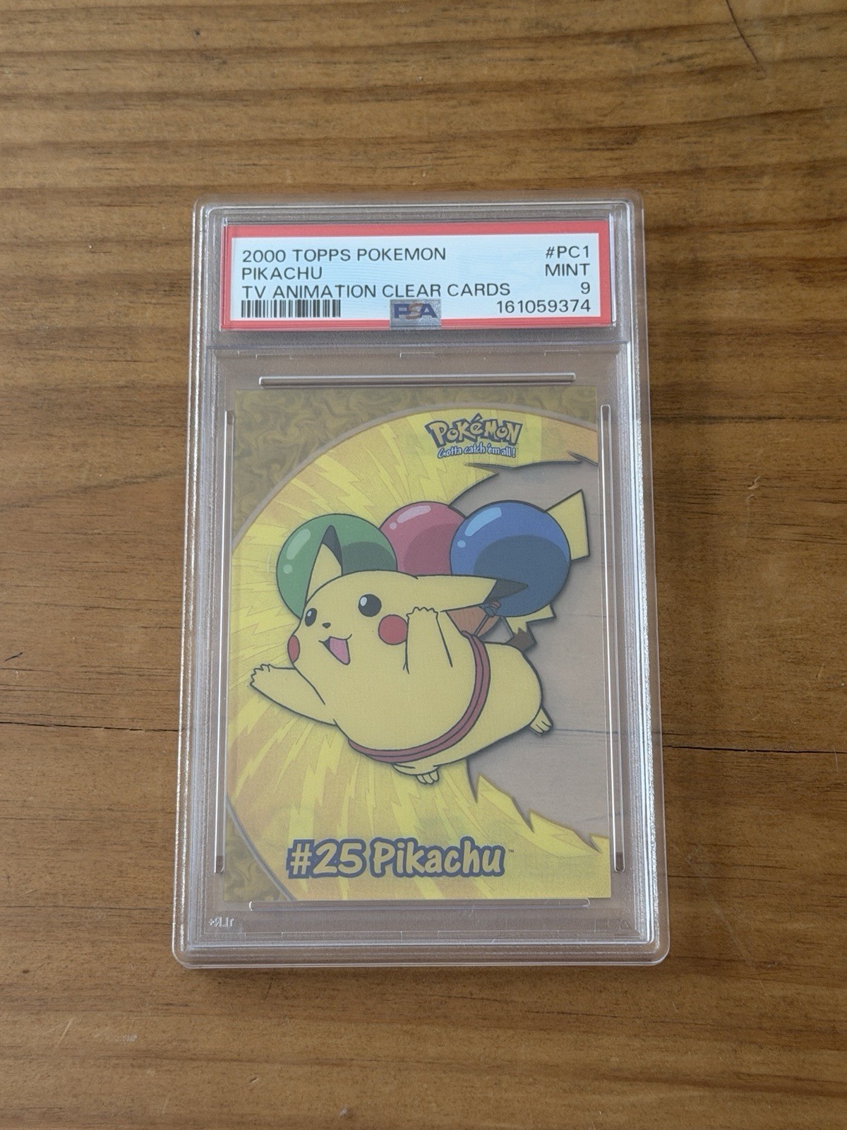 Topps 2000 Pokémon TV Animation Clear Cards Pikachu #PC1 #25 PSA 9 Topps 2000 Pokémon TV Animation Clear Cards Pikachu #PC1 #25 PSA 9