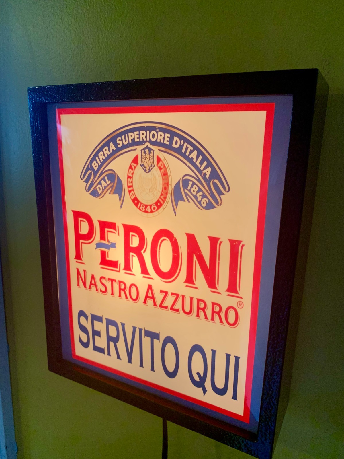 Peroni Italian Beer Restaurant Man Cave Bar Retro Lighted Advertising Sign