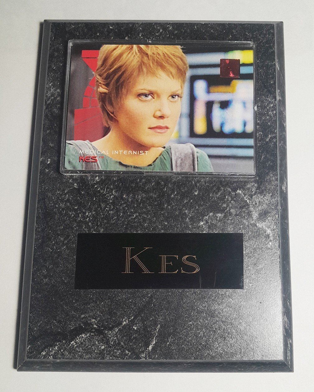 Star Trek: Voyager 'Kes' 5x7 Wooden Plaque w/Plastic Card & Engraved Nameplate