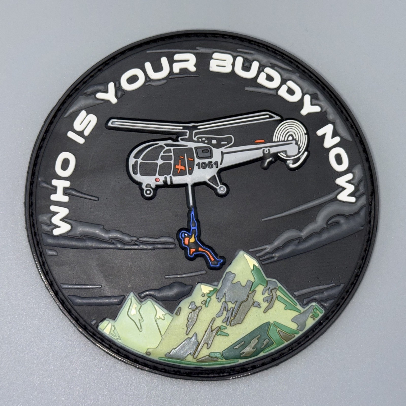 Search and Rescue Patch -WHO IS YOUR BUDDY NOW - Helicopter - High Quality PVC Search and Rescue Patch -WHO IS YOUR BUDDY NOW - Helicopter - High Quality PVC