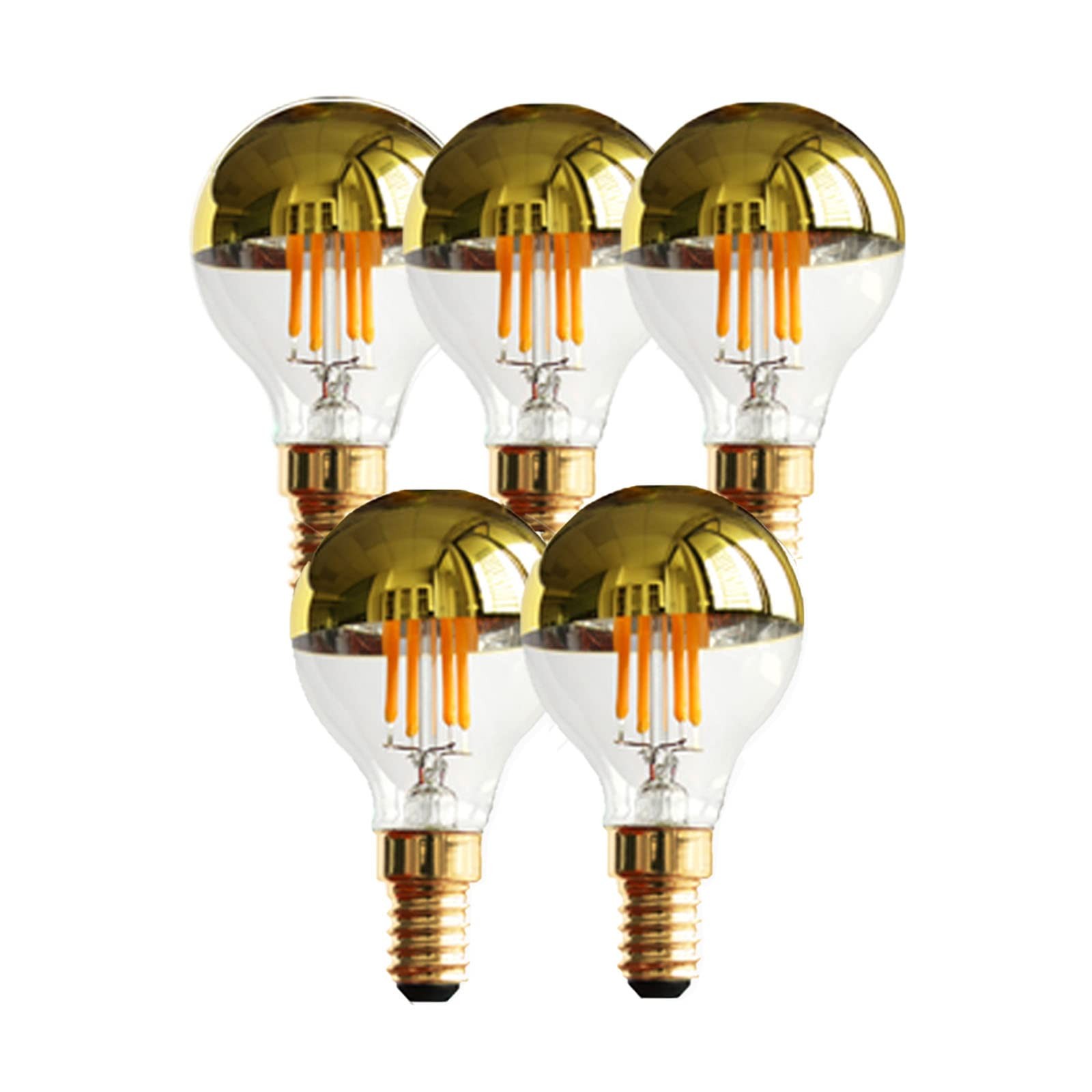G14(G45) Half Chrome Light Dimmable 4W(40W Equivalent) E12 2700k Warm White G14(G45) Half Chrome Light Dimmable 4W(40W Equivalent) E12 2700k Warm White