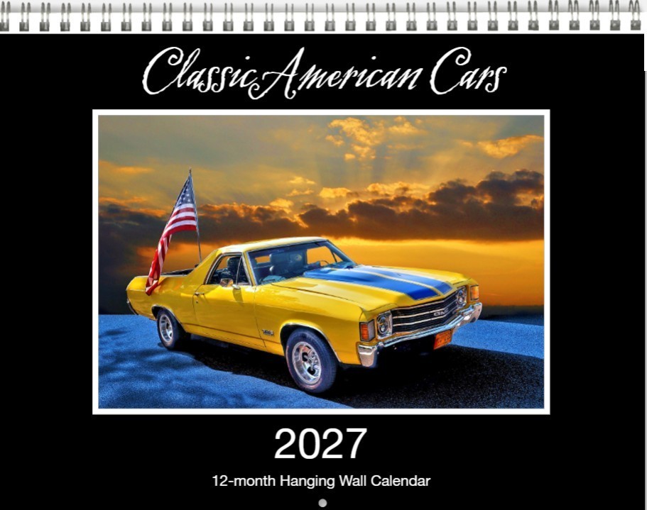 Classic American Cars 2027 Hanging Wall Calendar 8.5