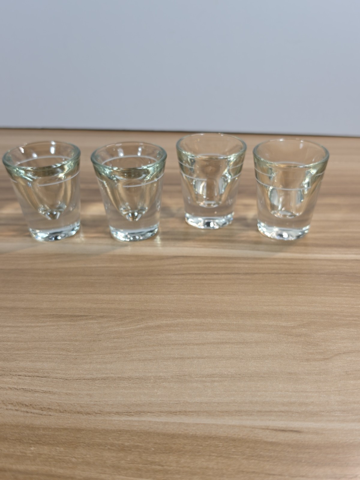 Set Of 4 Vintage 1 Ounce Heavy Base Shot Glasses w/White Line Rim 2.25 Inches Set Of 4 Vintage 1 Ounce Heavy Base Shot Glasses w/White Line Rim 2.25 Inches