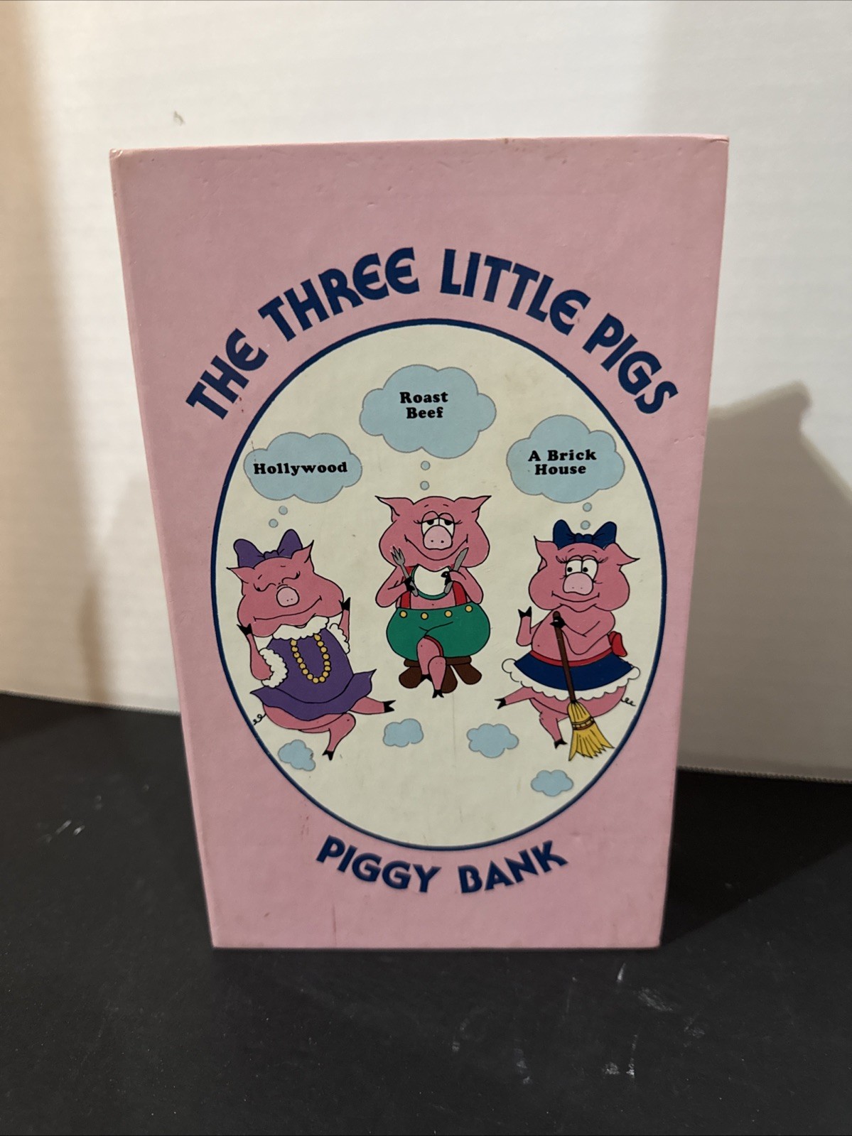 Vintage Three Little Pigs Book Coin Piggy Bank Bright Crest LTD