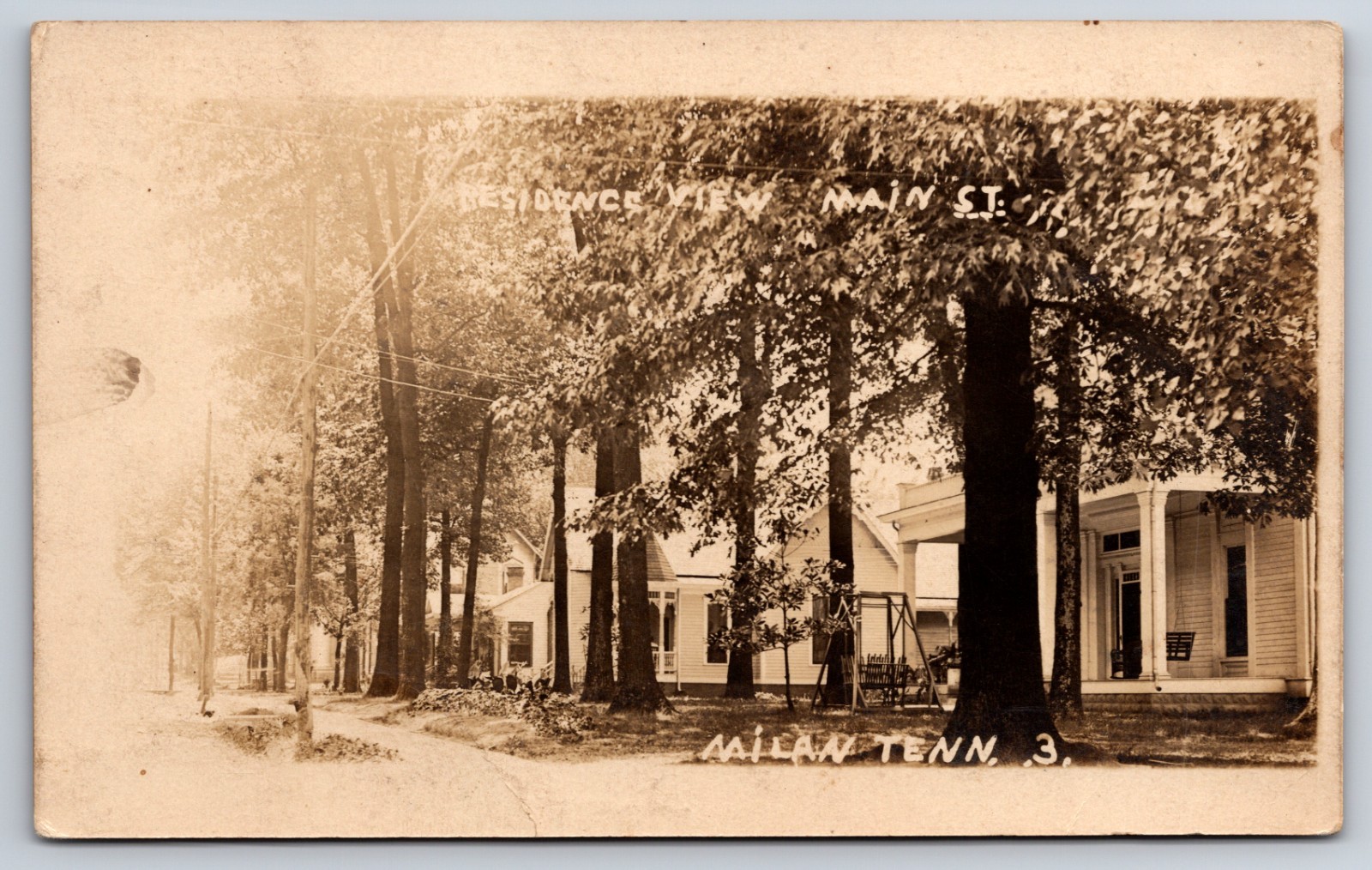 Residences Main Street View Milan Tennessee TN c1910 Real Photo RPPC