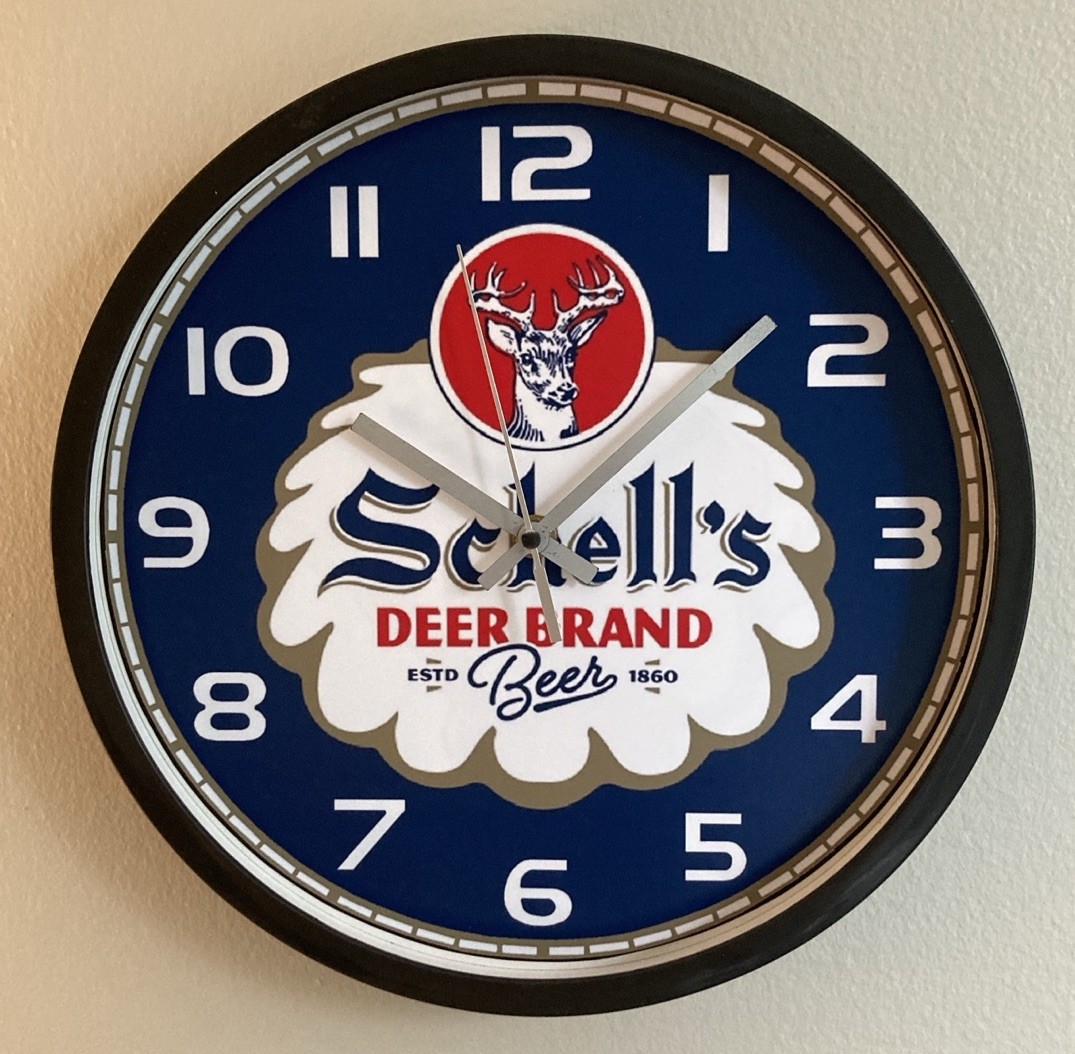 Schell’s Deer Brand Beer Nostalgic Logo Battery Wall Clock