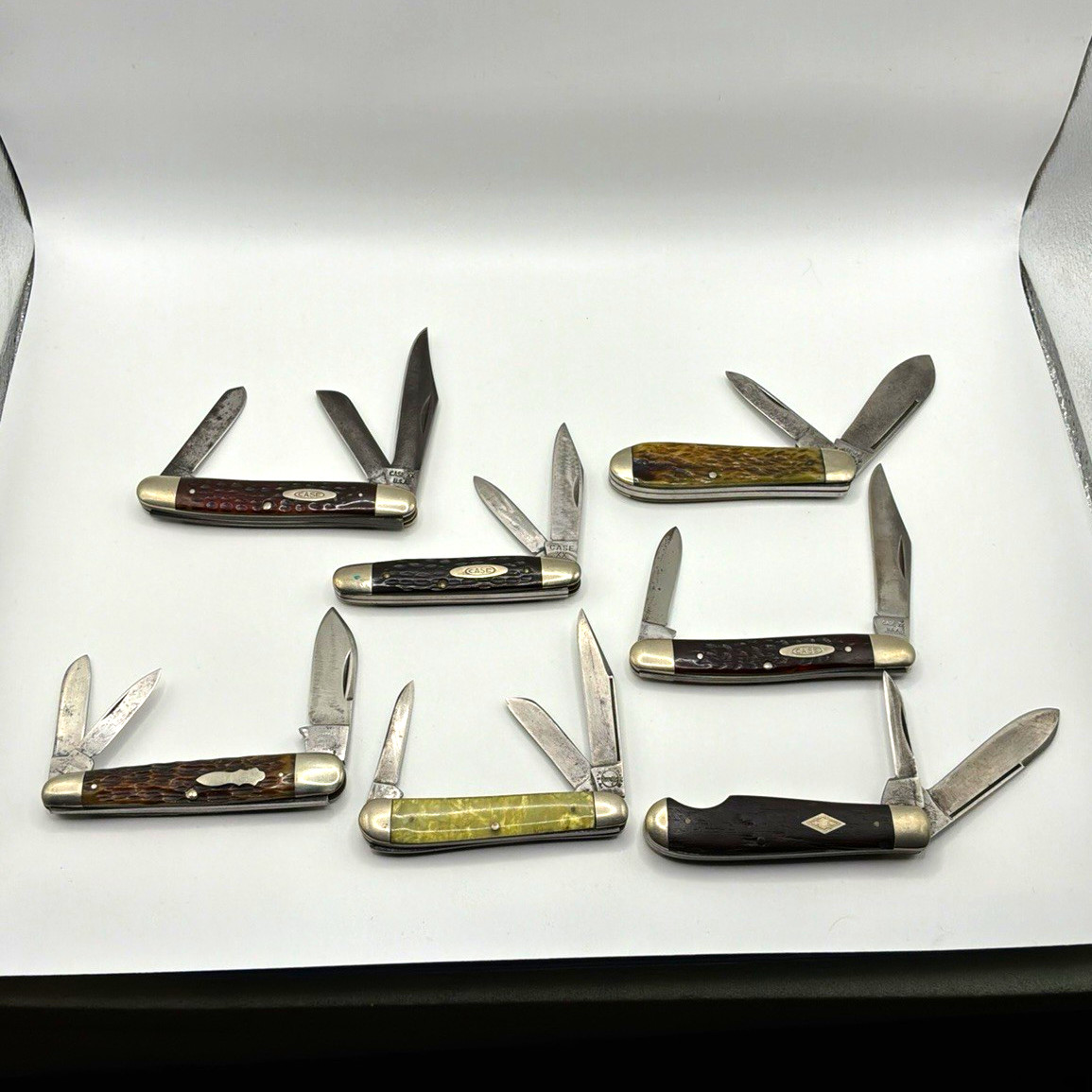Case XX Vintage Mixed Lot of 7 Slipjoint Pocketknives Bone Handles, File Case XX Vintage Mixed Lot of 7 Slipjoint Pocketknives Bone Handles, File