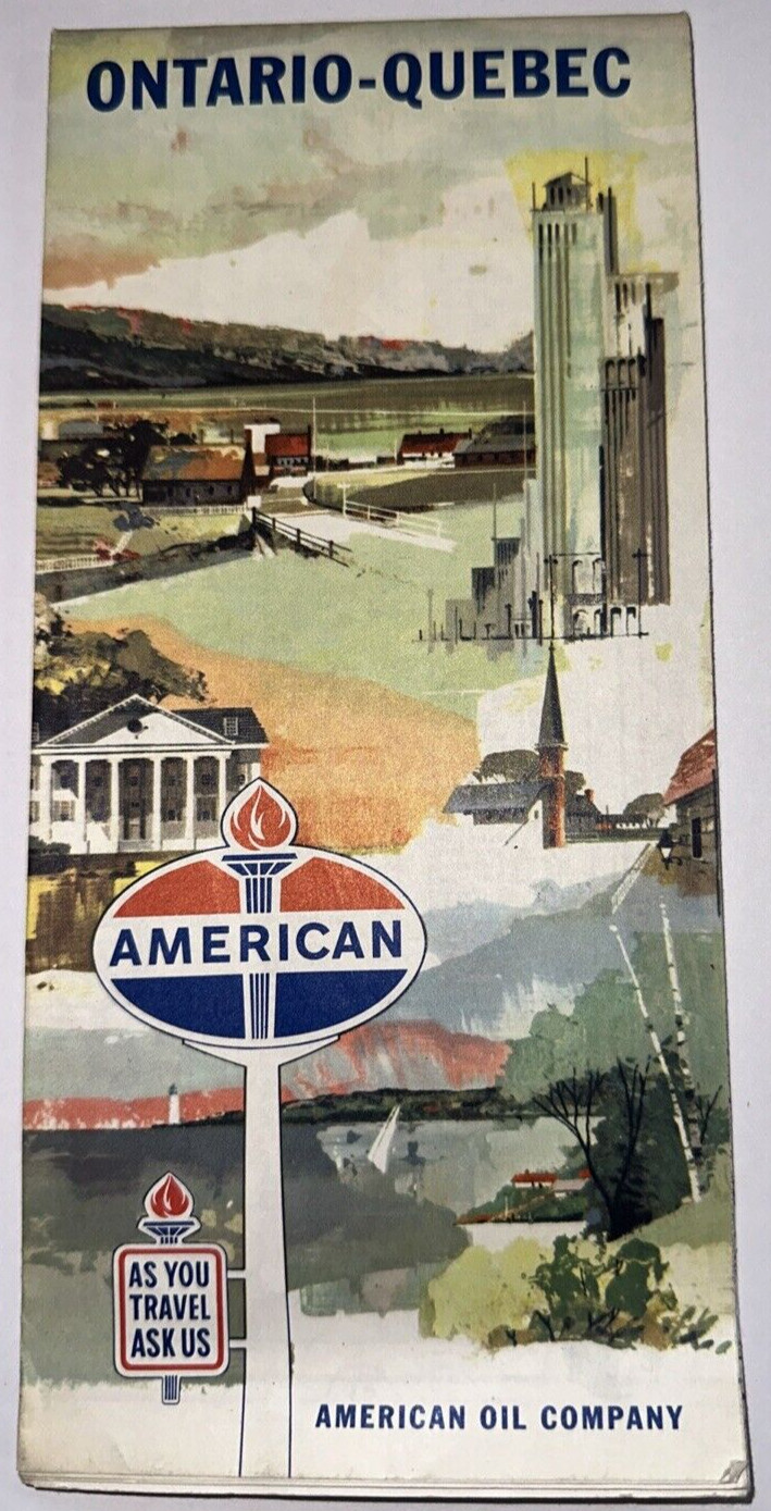 Highway Map, Ontario - Quebec, c1960s, American Oil Highway Map, Ontario - Quebec, c1960s, American Oil