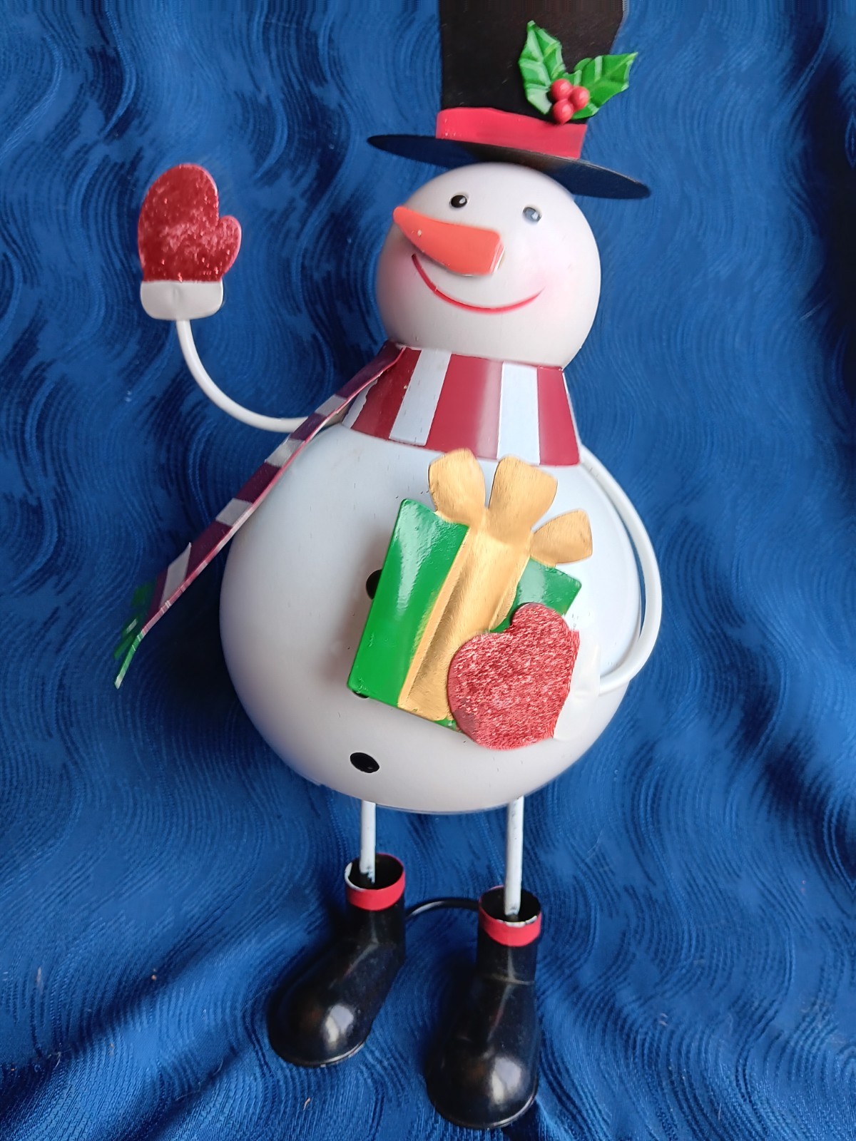 Holiday Spring Loaded Wobbling Frosty Snowman Metal Holiday Spring Loaded Wobbling Frosty Snowman Metal