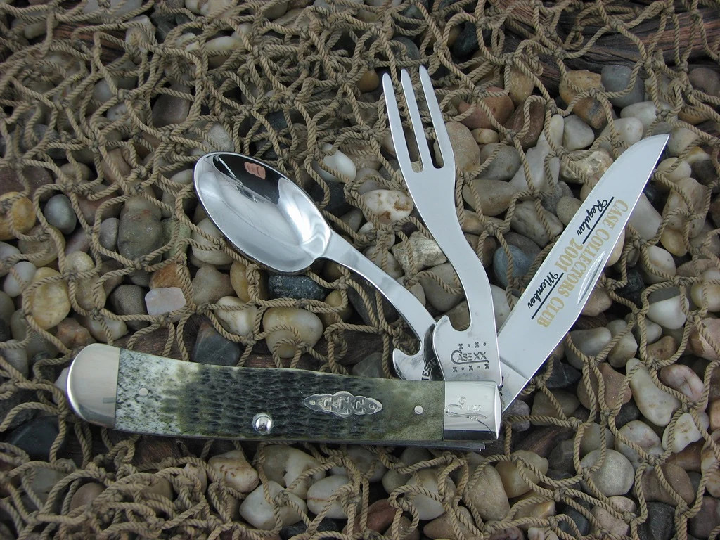 Case Collectors Club 2001 Moss Green Bone Hobo with TruSharp steel 6354HB