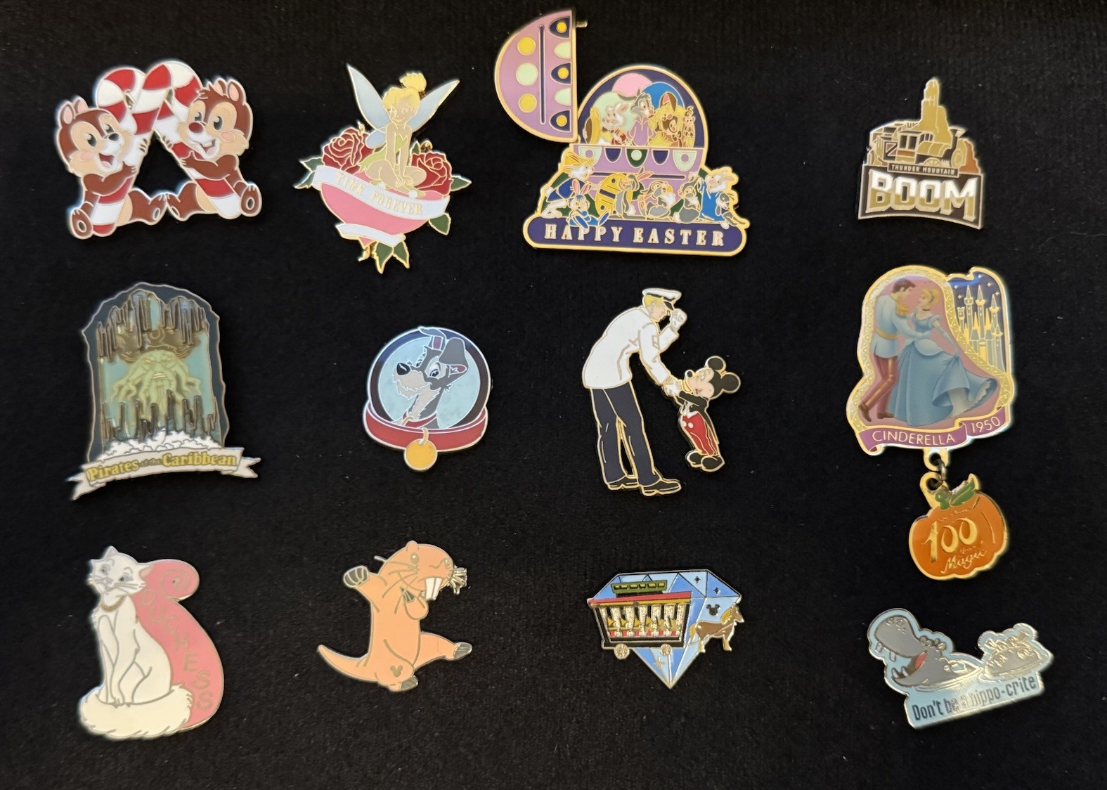 Lot Of 12 Disney Pins Some Vintage Tink Chip Dale Mickey Duchess Tramp Easter