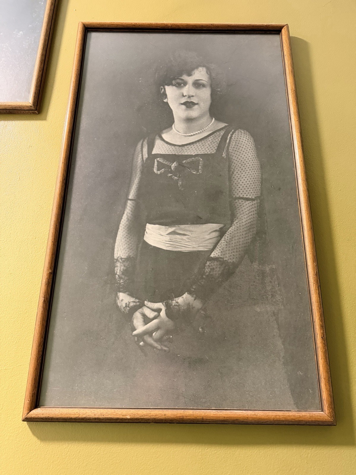 Antique Framed Photograph 1920s Flapper GIANT 36x21