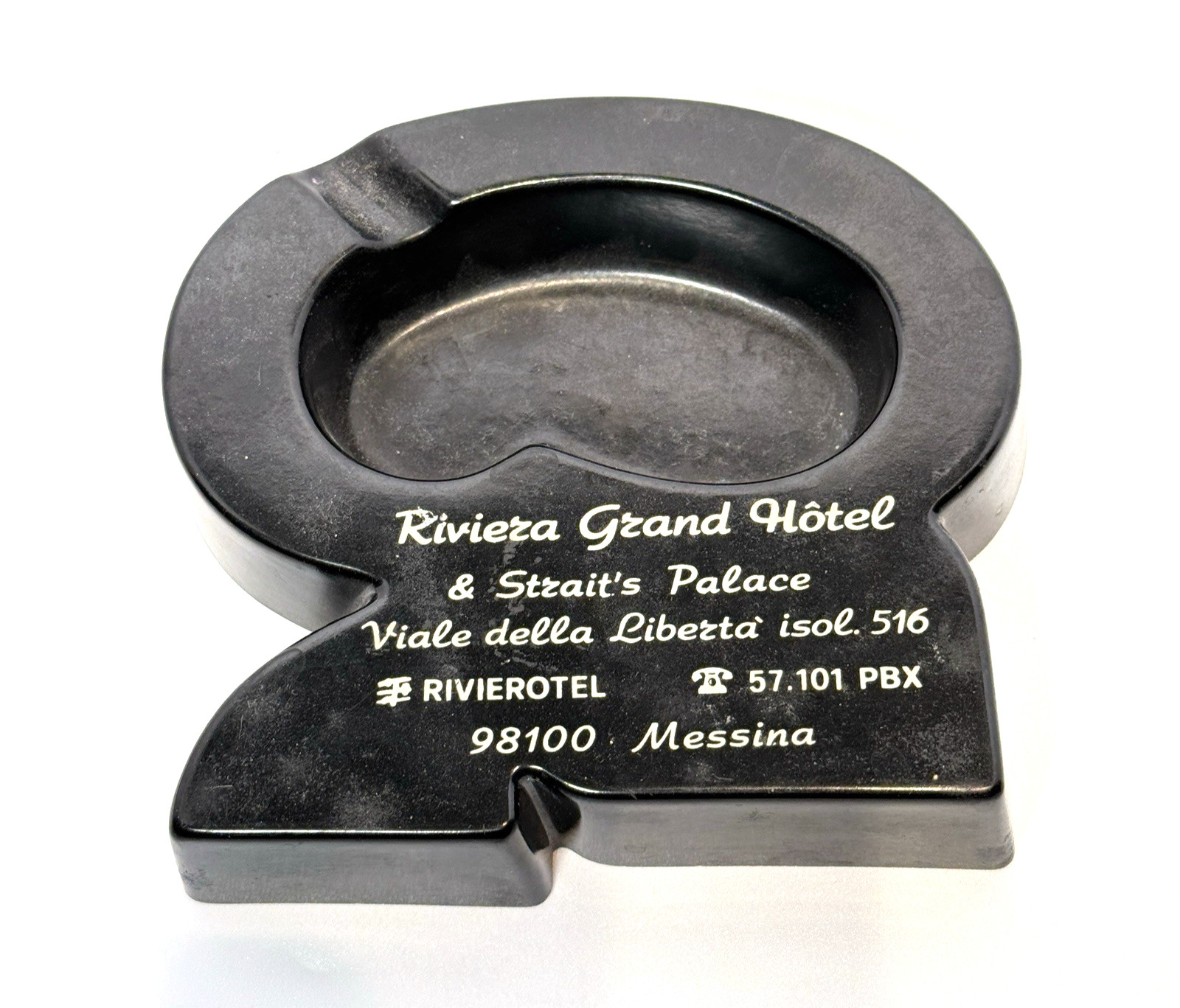 Riviera Grand Hôtel Messina ITALY Mid Century Space Ashtray Crippa Milano