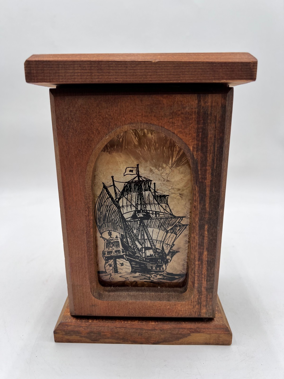 Vintage Handcrafted Wooden Candle Lantern Nightlight Spanish Galleon Ship 9.5 Vintage Handcrafted Wooden Candle Lantern Nightlight Spanish Galleon Ship 9.5