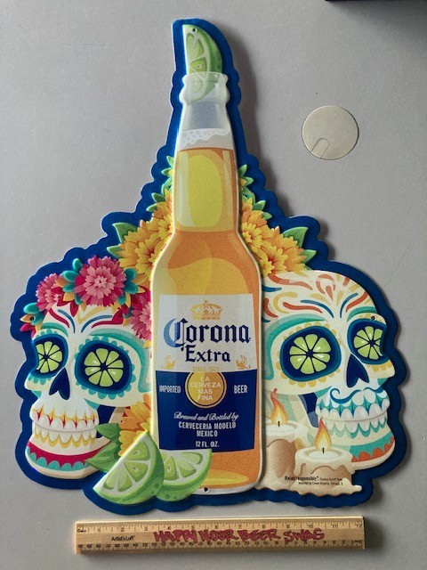 Corona Metal Tin Sign Day Of Dead Beer Bar Dia De los Muertos Skull Tacker lot C