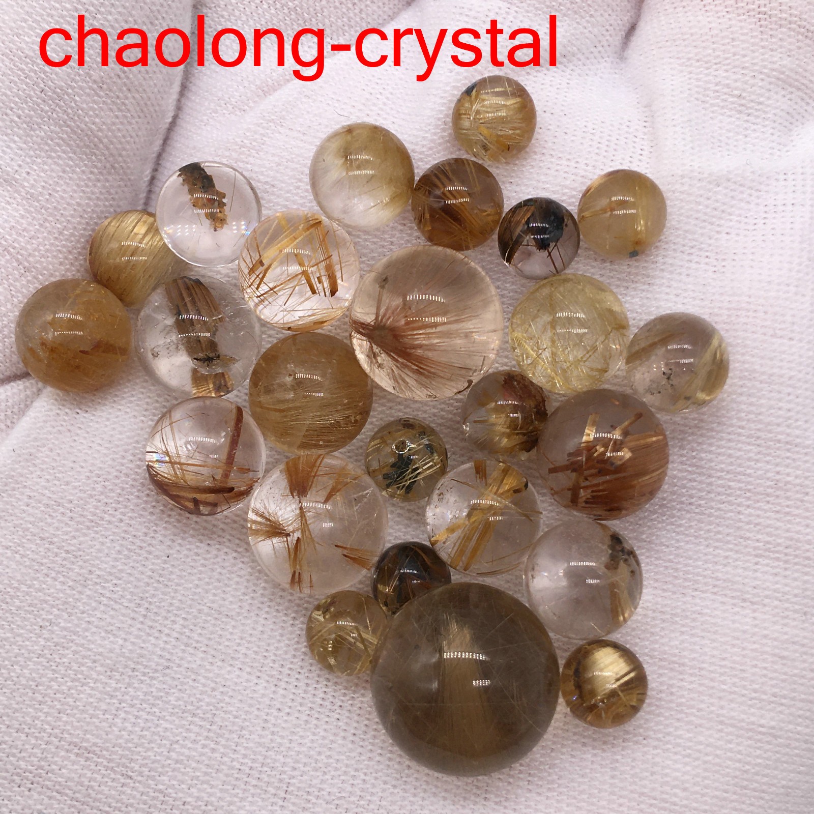 130CT/25PCS Top Natural Rutile Quartz Crystal Ball Spiritual Mineral Healing 130CT/25PCS Top Natural Rutile Quartz Crystal Ball Spiritual Mineral Healing