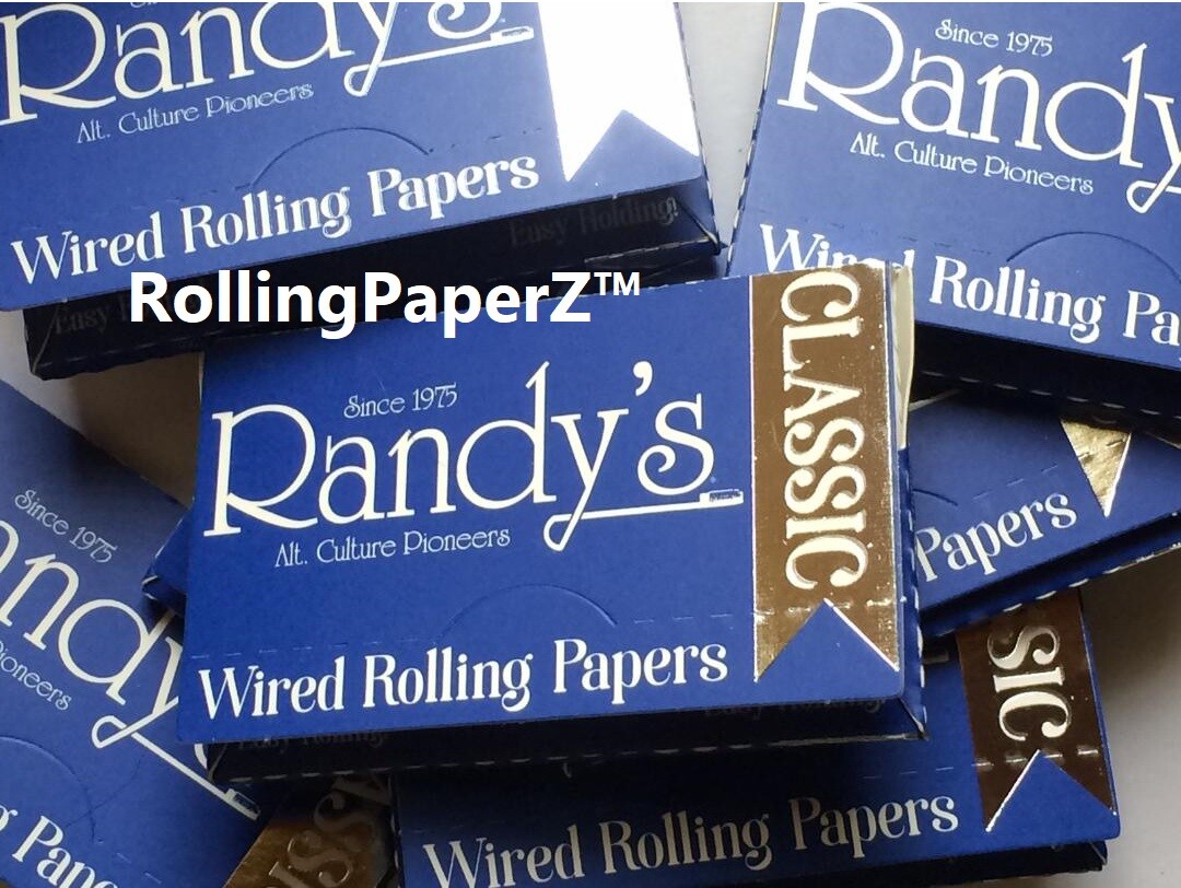 New 10 PACKS - Randy's CLASSIC 1 1/4 Size - WIRED Cigarette Rolling Papers
