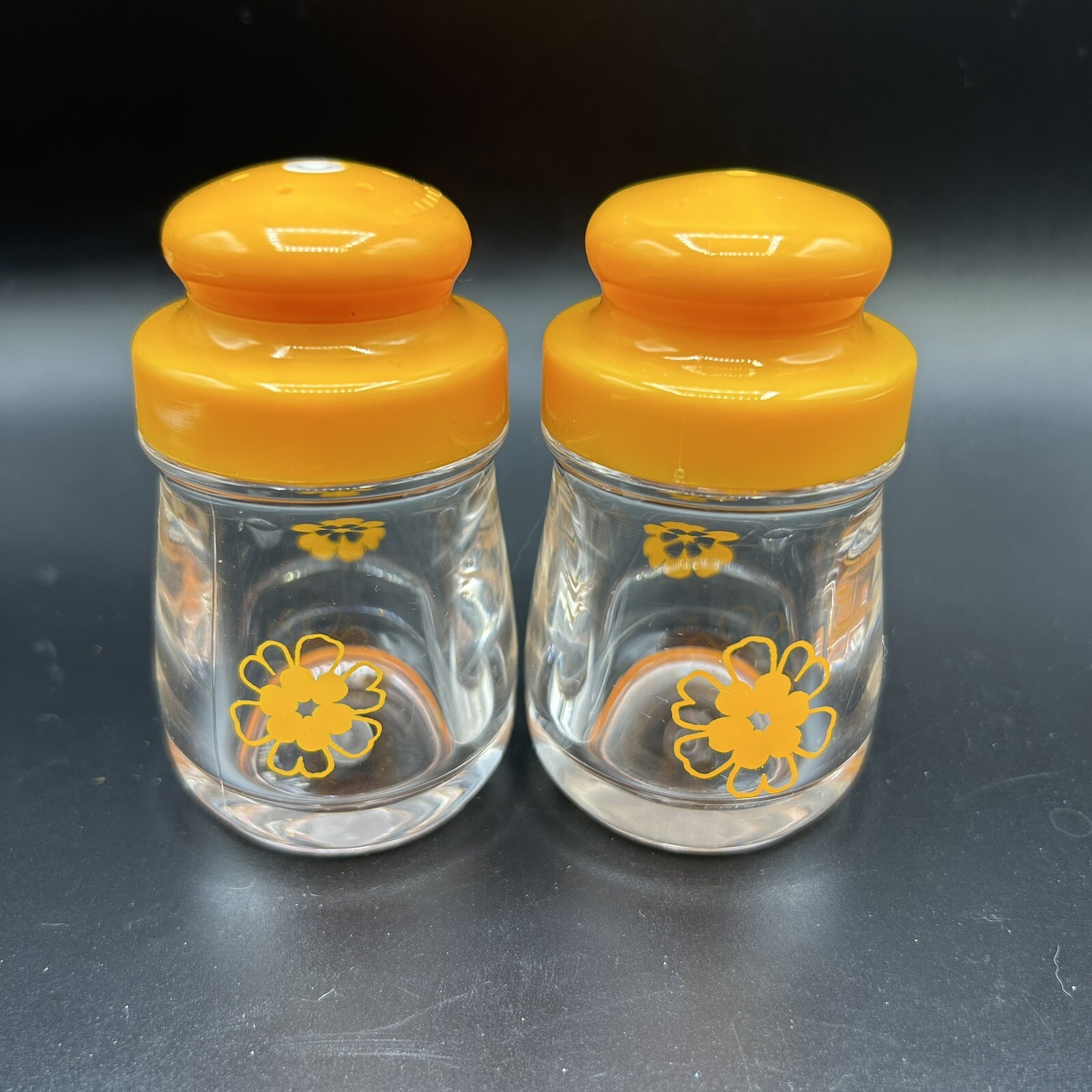 Vintage Mid Century Lucite Acrylic Salt And Pepper Shakers, Signed Gifu Plastics
