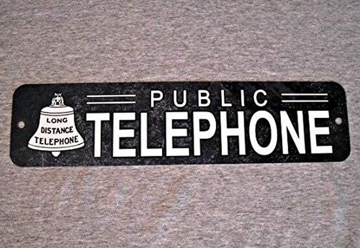 Metal Sign Telephone Public Pay Coin Vintage Phone Booth Prop Rotary 16\