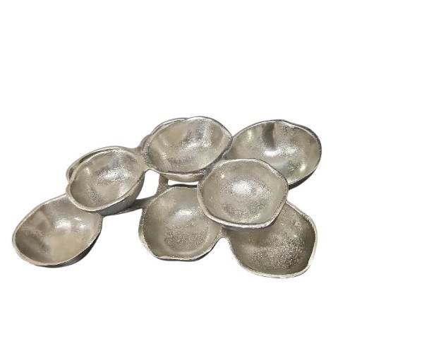 Zodax Cluster Of 9 Serving Bowls  Aluminum Nickel Los Angeles California 