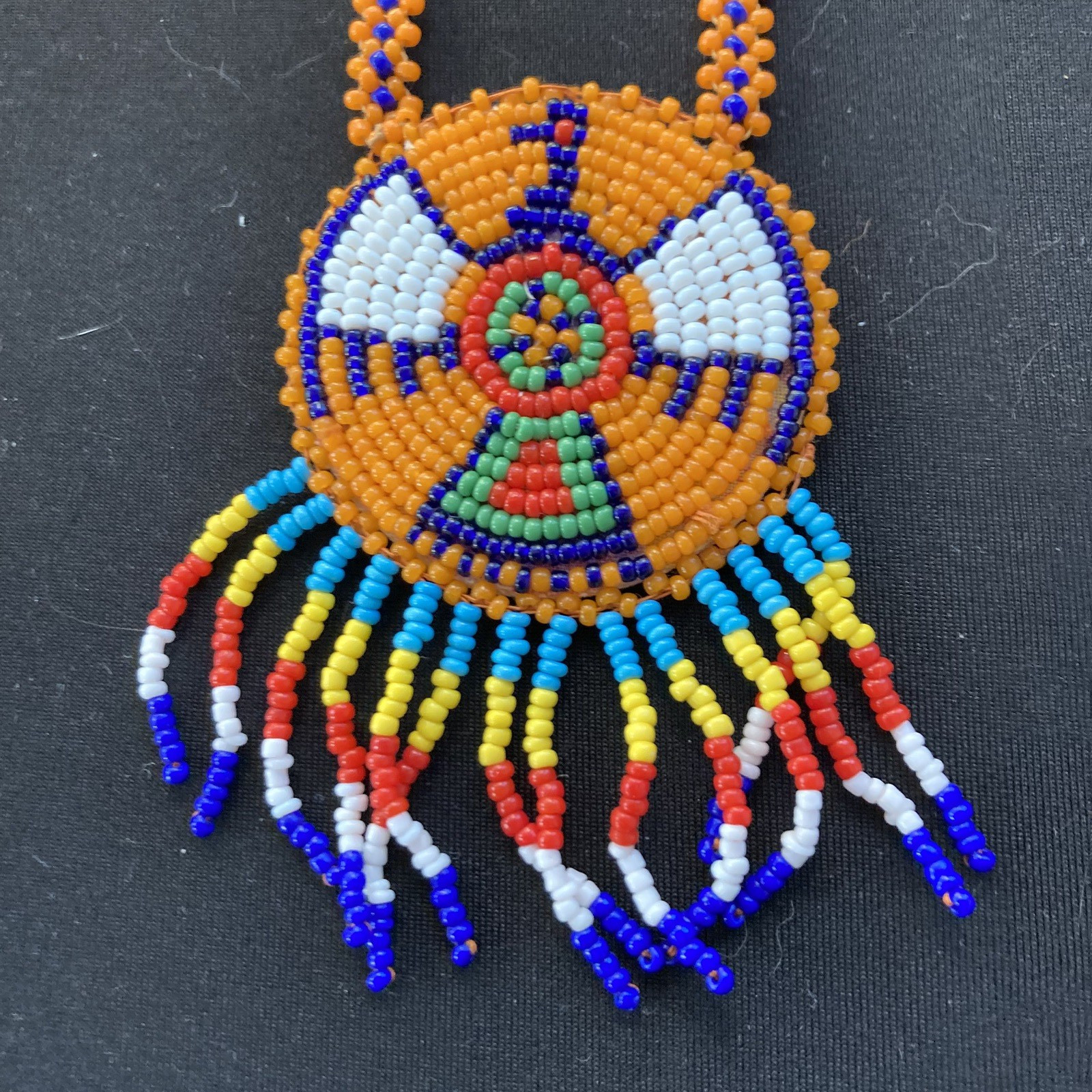 Vintage Native American Phoenix Bird Seed Bead Handmade Necklace 26” Tribal Vintage Native American Phoenix Bird Seed Bead Handmade Necklace 26” Tribal