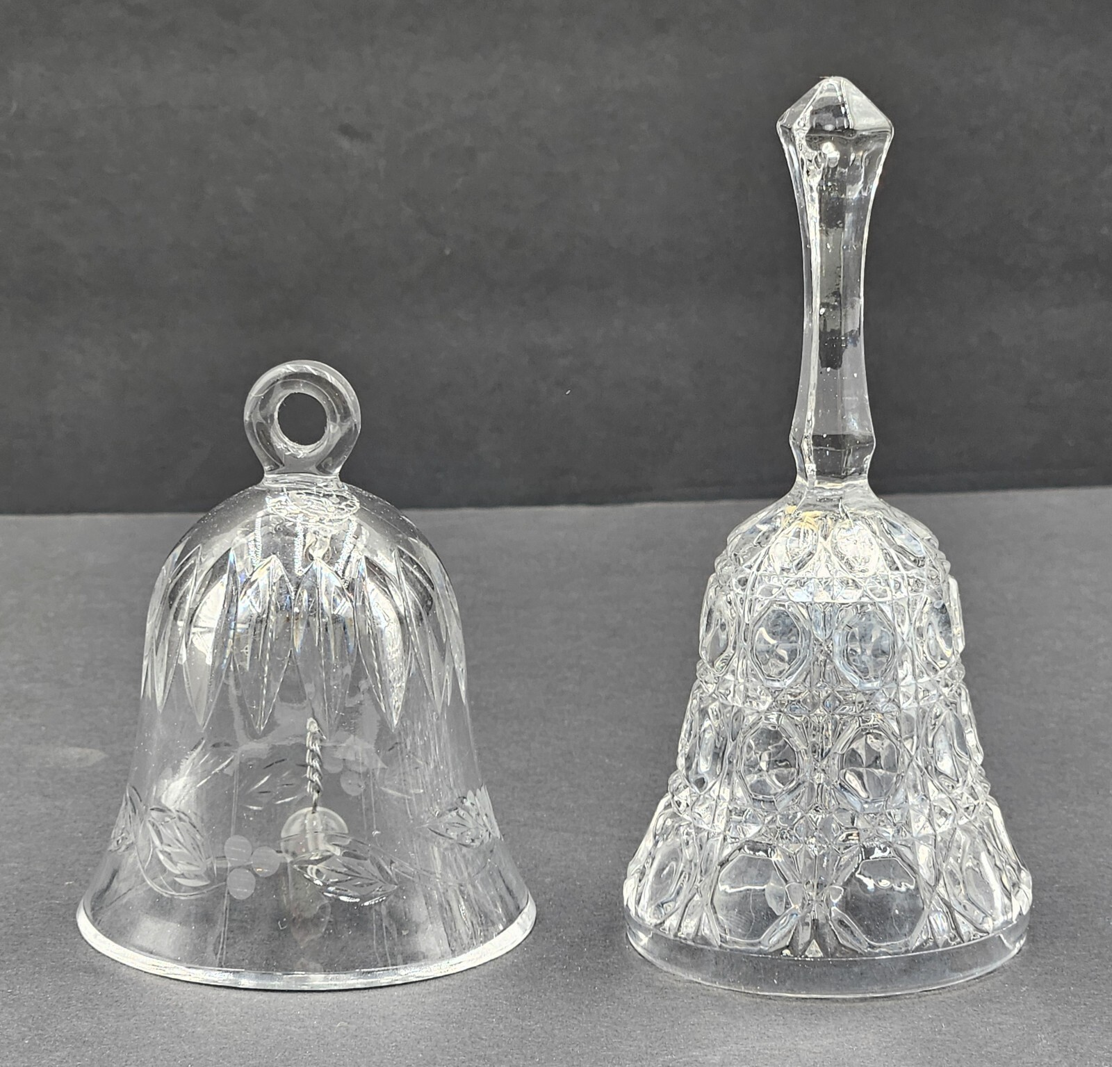Bells Clear Lot of Two Crystal Glass
