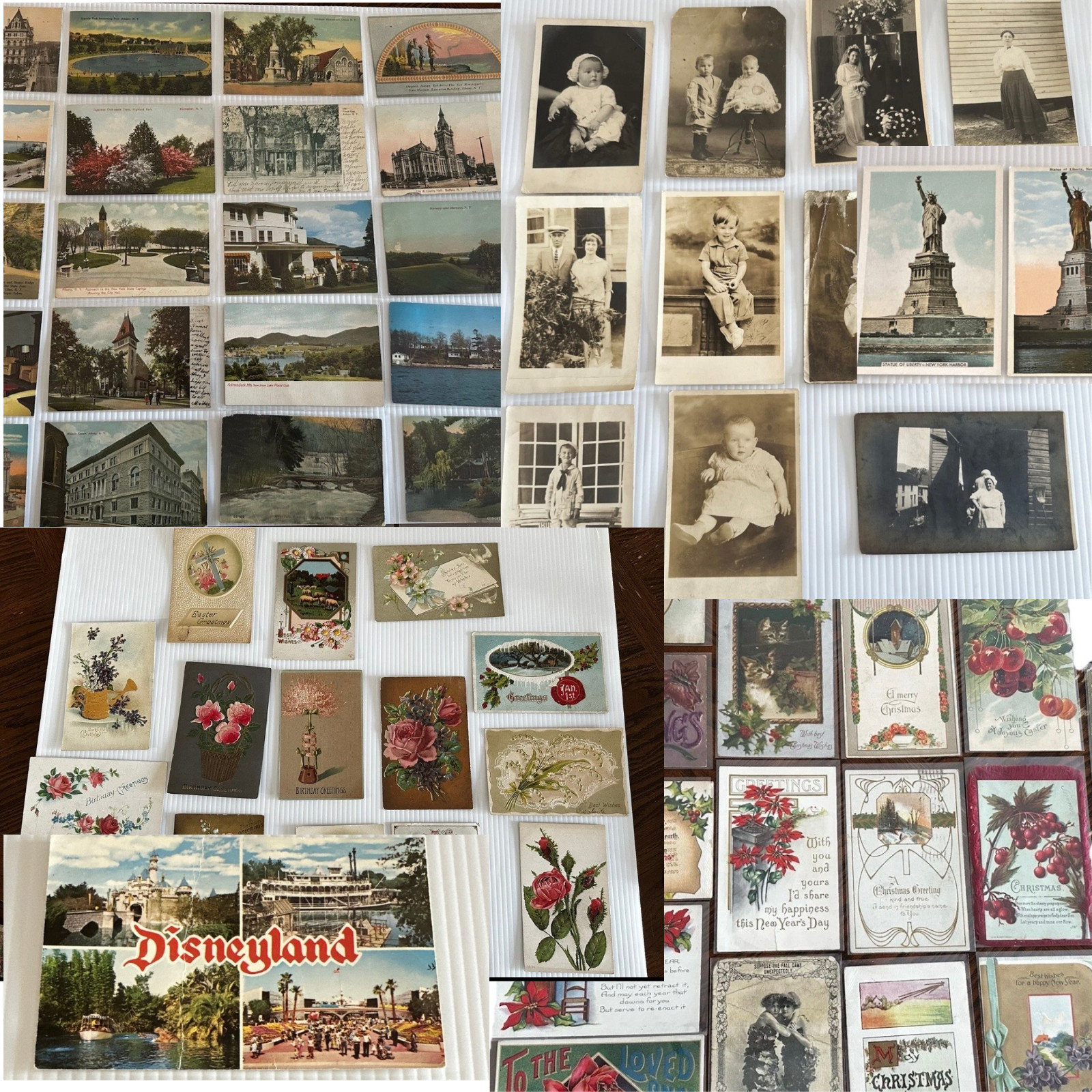 Postcard Bundle Lot RPPC NYC Disneyland Holiday Christmas 75+ Cards Vintage