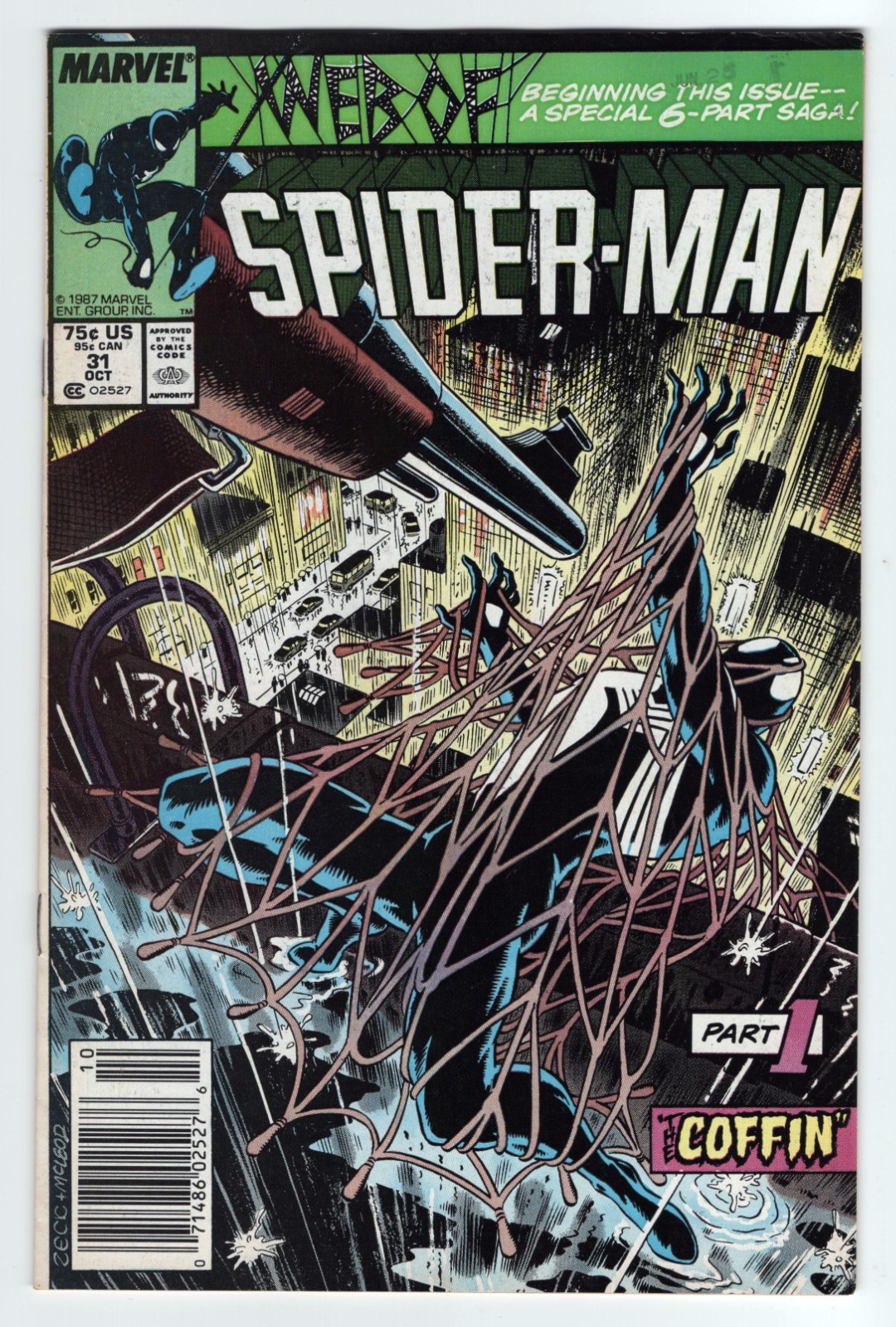 Web of Spider-Man #31 FN 6.0 Newsstand Key Kraven\'s Last Hunt Part 1 Zeck Cover Web of Spider-Man #31 FN 6.0 Newsstand Key Kraven\'s Last Hunt Part 1 Zeck Cover