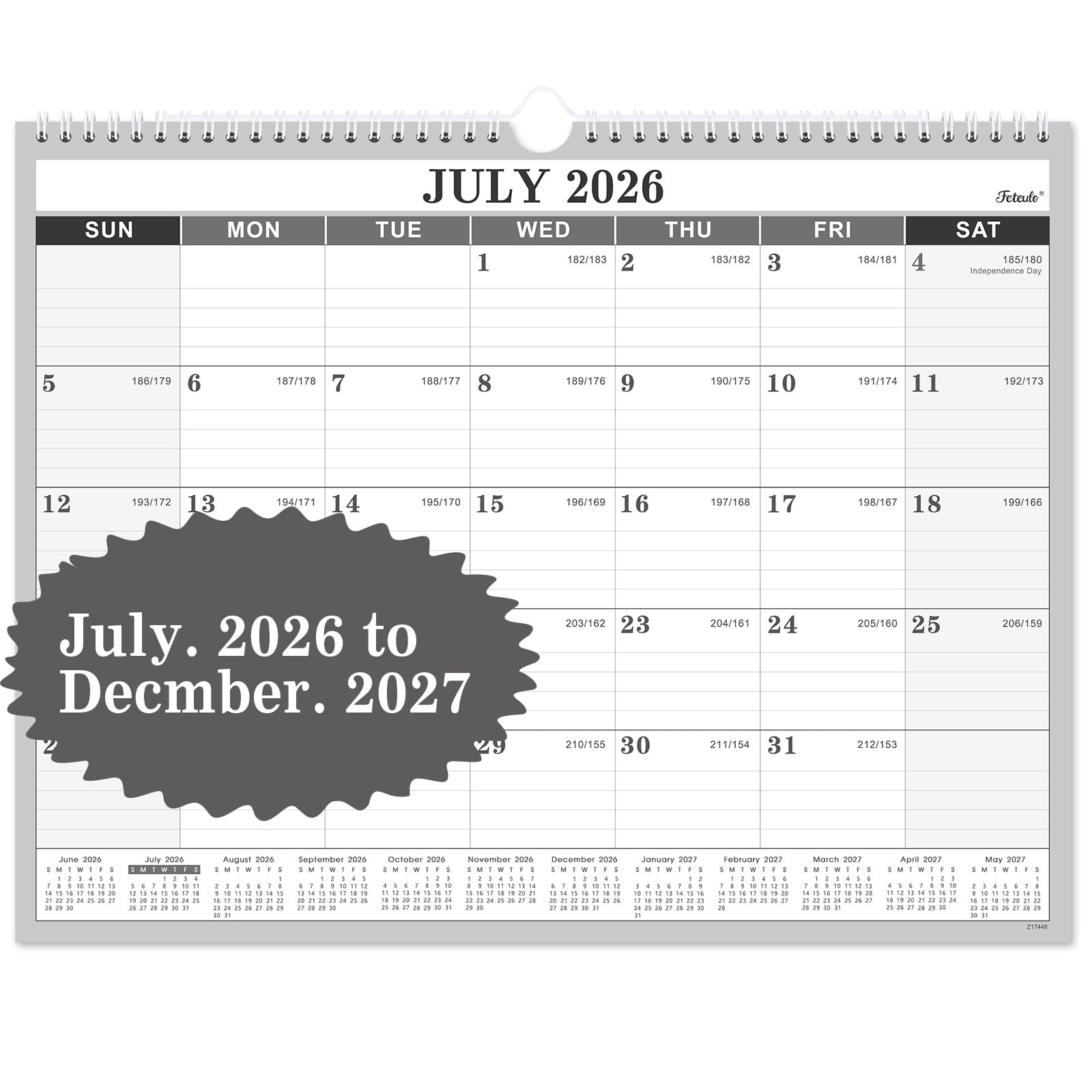 2027 Calendar - 2027 Wall Calendar 2027, Jul. 2026 - Dec. 2027 2027 Calendar - 2027 Wall Calendar 2027, Jul. 2026 - Dec. 2027