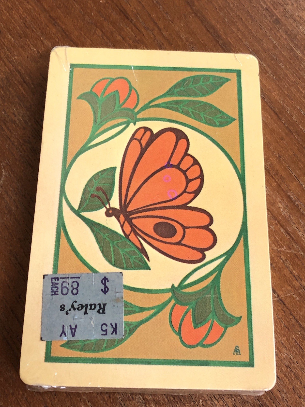 New Sealed Trump Playing Cards 70’s Art Deco USA Butterfly Floral Deck