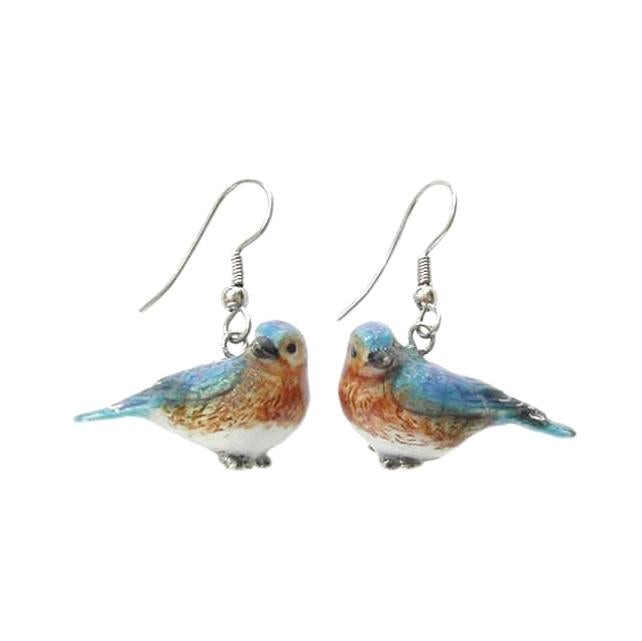 Little Critterz Jewelry - Bluebird Birthday Gift - Porcelain Earrings Jewelry