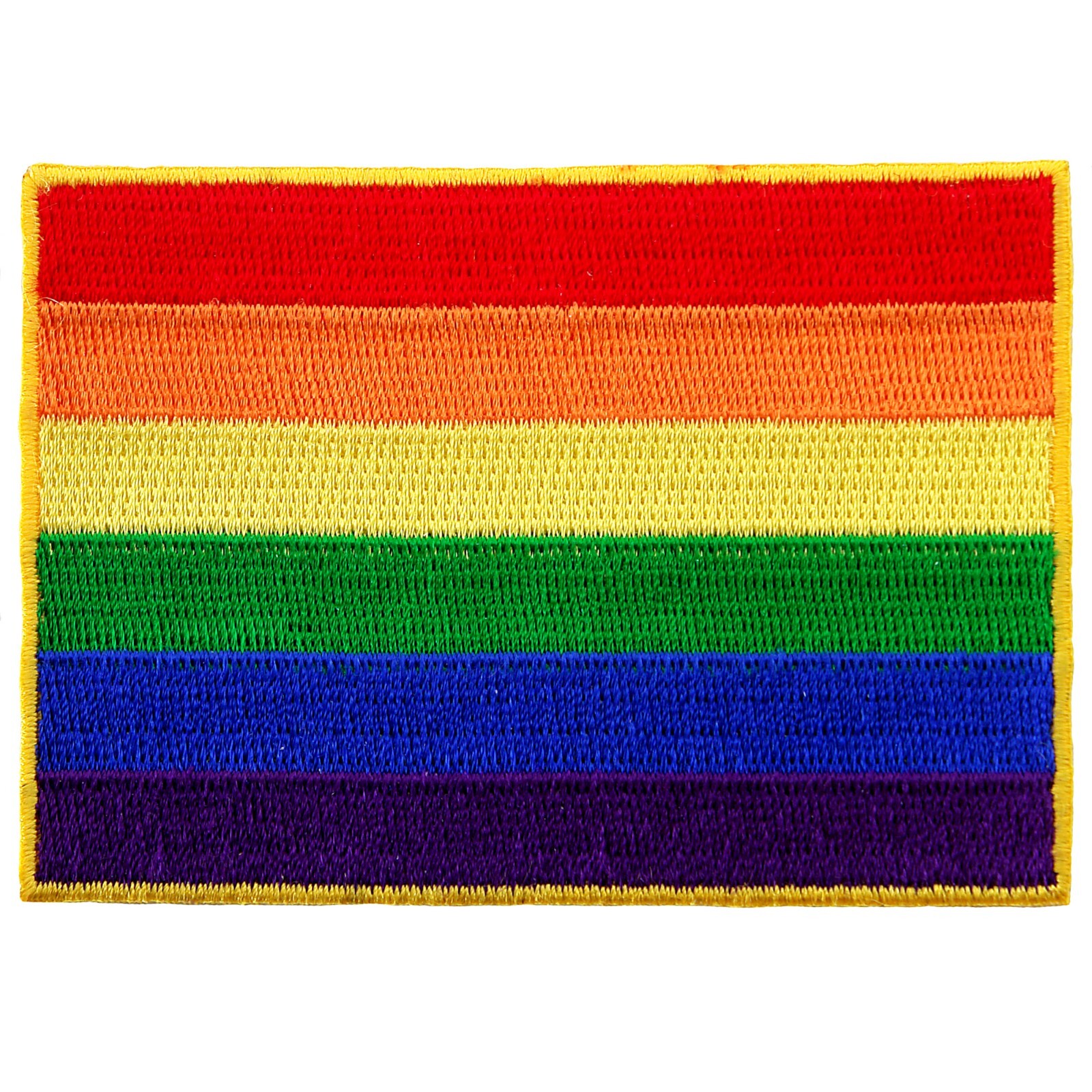 RAINBOW FLAG PATCH classic GAY RIGHTS LGBT LGBTQ+ PRIDE iron-on embroidered NEW