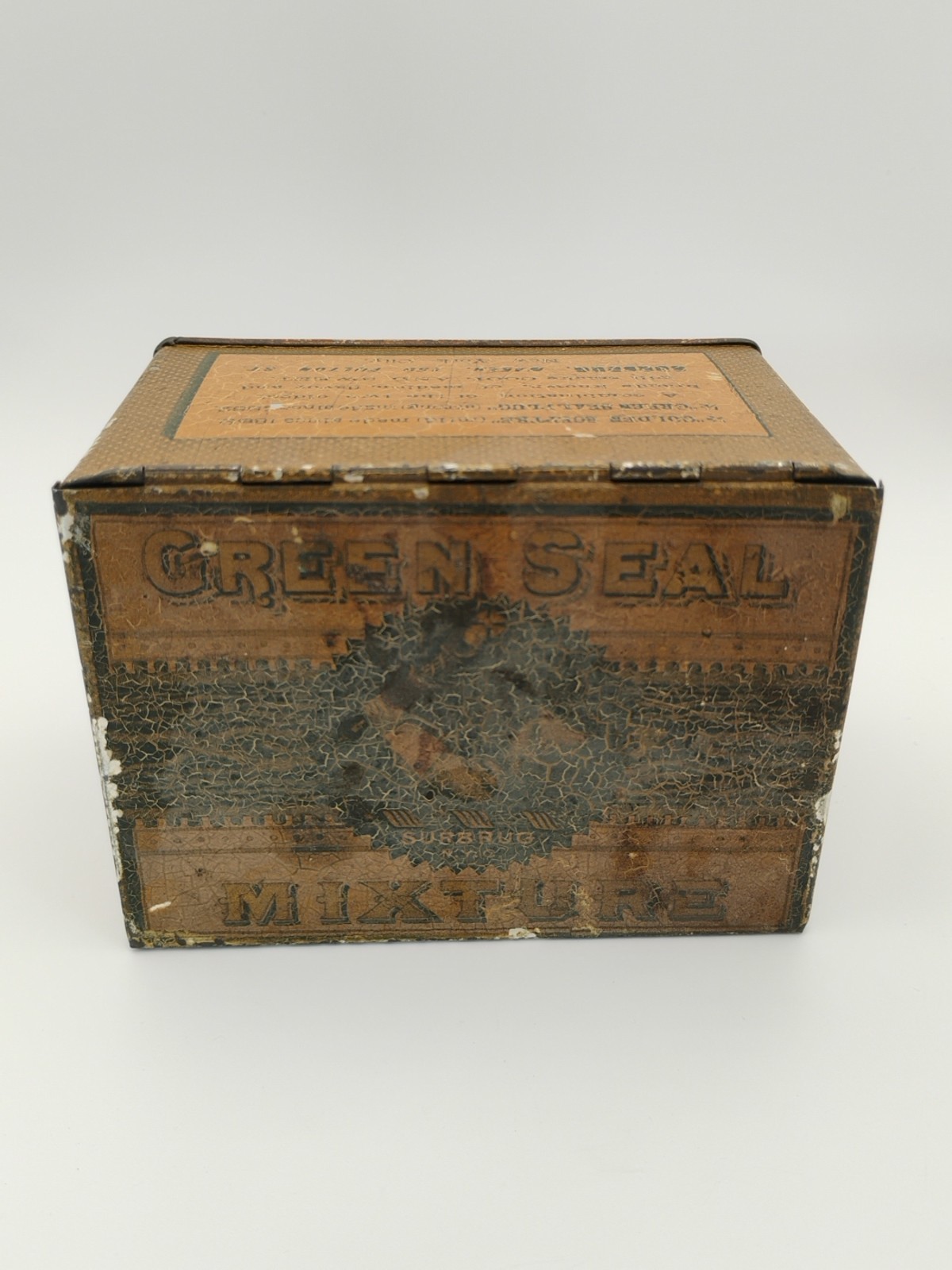Surbrug's Golden Sceptre Burley Floss Cut Early Pocket Tin