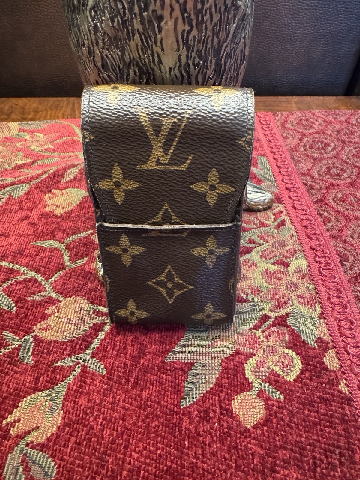 Authentic LOUIS VUITTON Etui Cigarette Case Monogram Canvas Brown Vintage