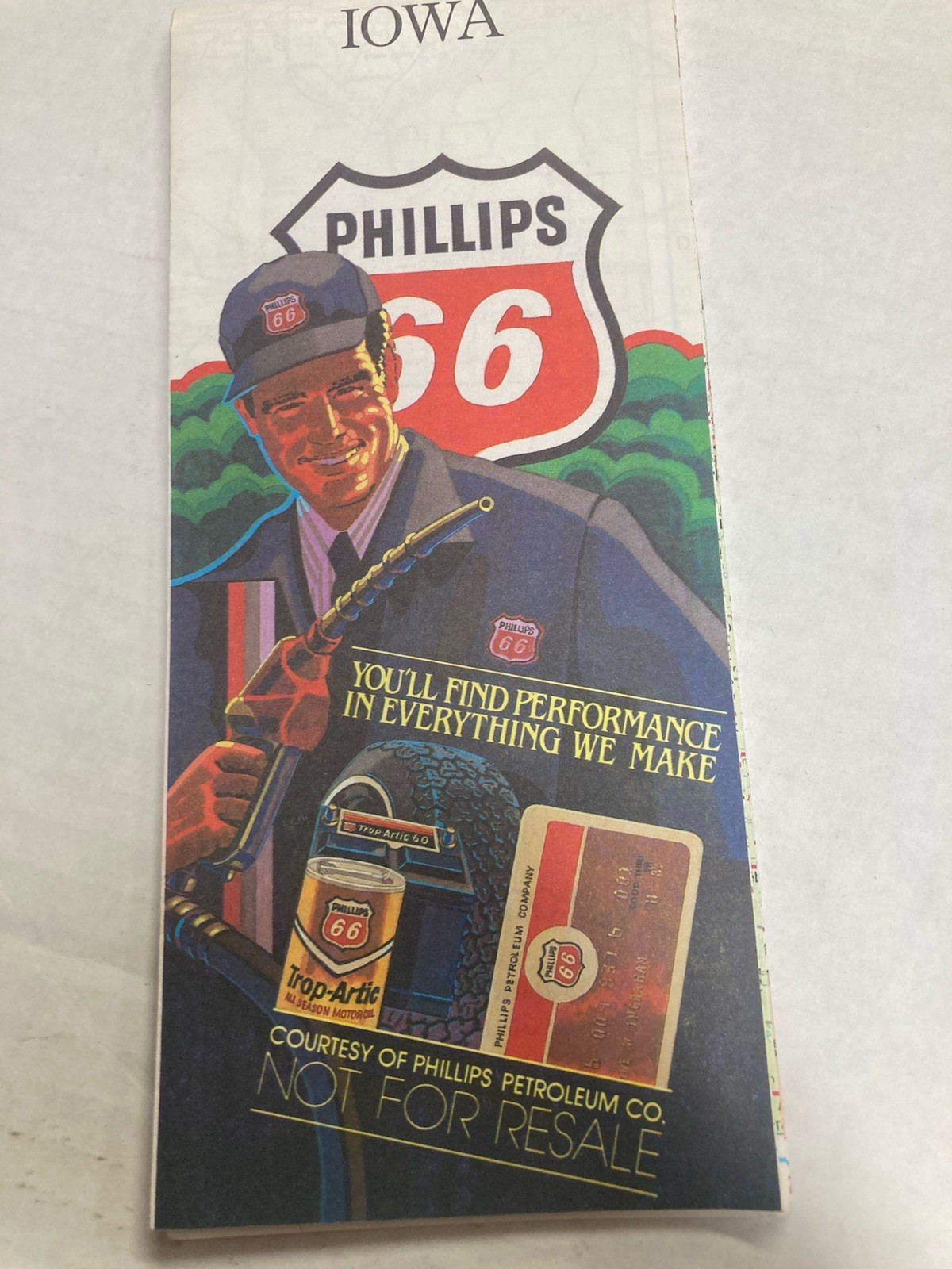 PHILLIP\'S 66 ROAD MAP IOWA Rare 1972  26\