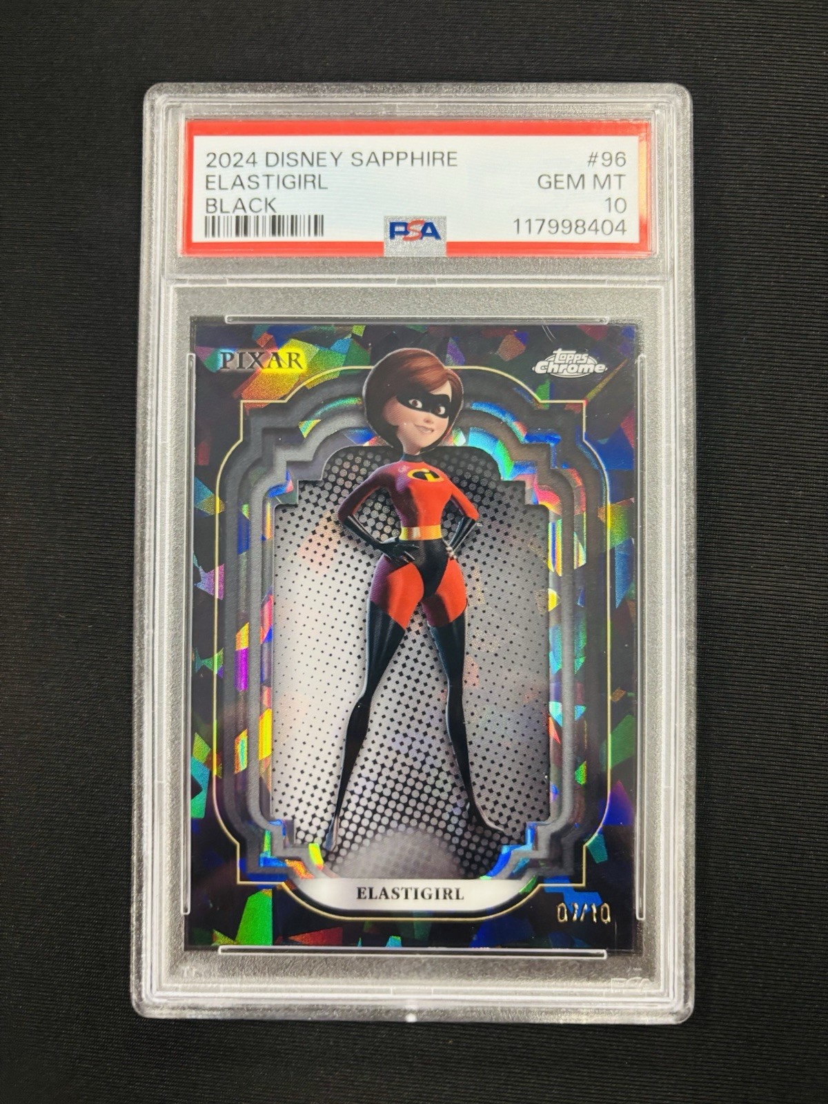 2024 Topps Chrome Disney Sapphire Elastigirl Black /10 PSA 10 #96 HOT 2024 Topps Chrome Disney Sapphire Elastigirl Black /10 PSA 10 #96 HOT