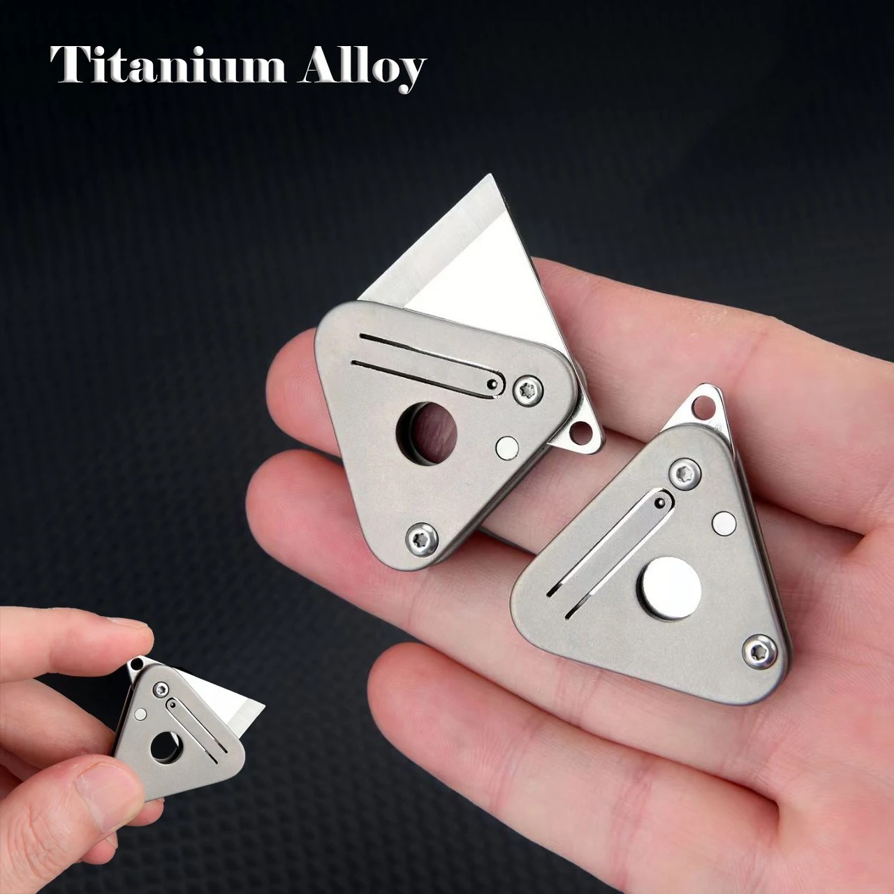 Mini Titanium Alloy Folding Knife Cutter EDC Outdoor Camping Tool Keychain Mini Titanium Alloy Folding Knife Cutter EDC Outdoor Camping Tool Keychain