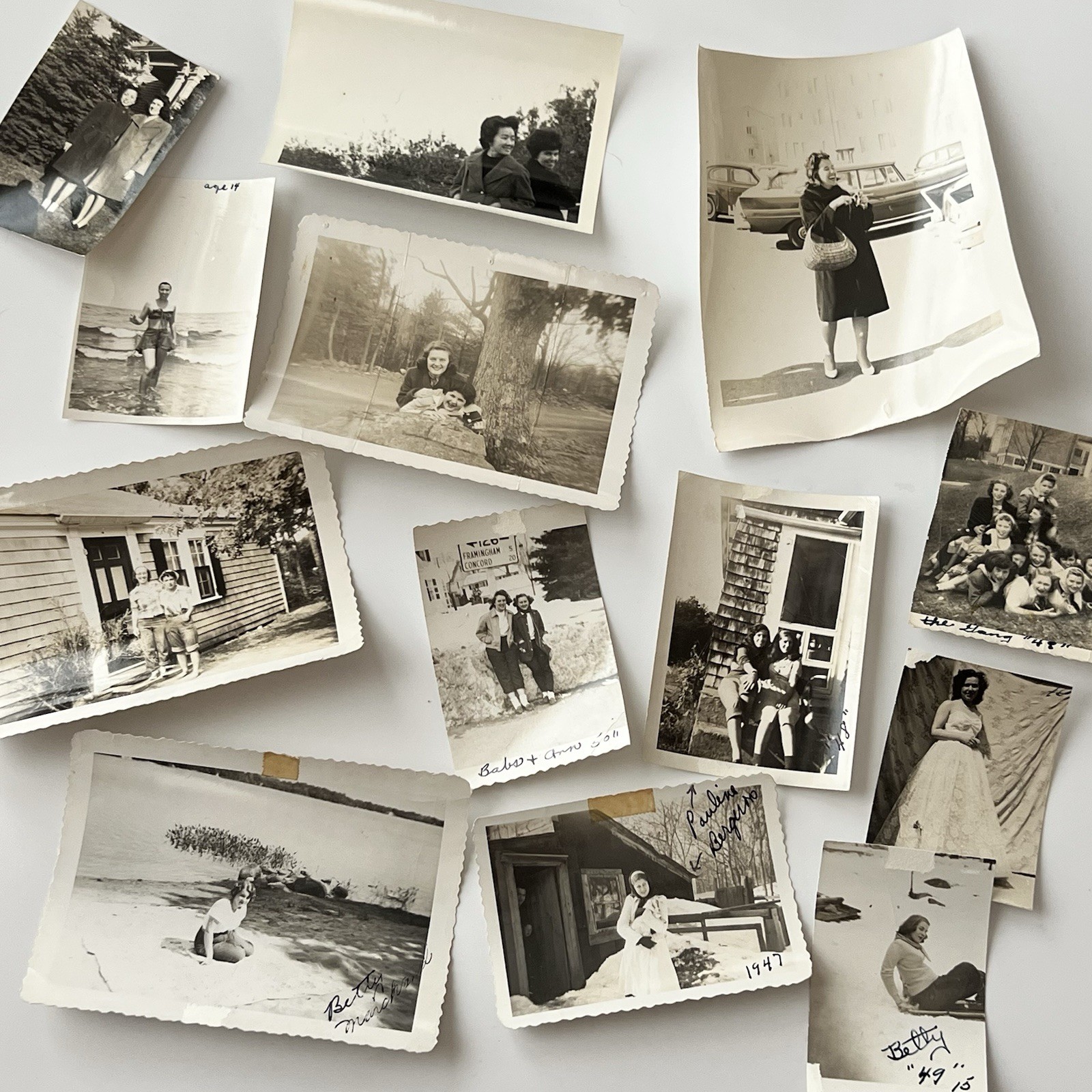 Vintage B&W Snapshot Photograph Collection Lot of 13 Beautiful Young Women