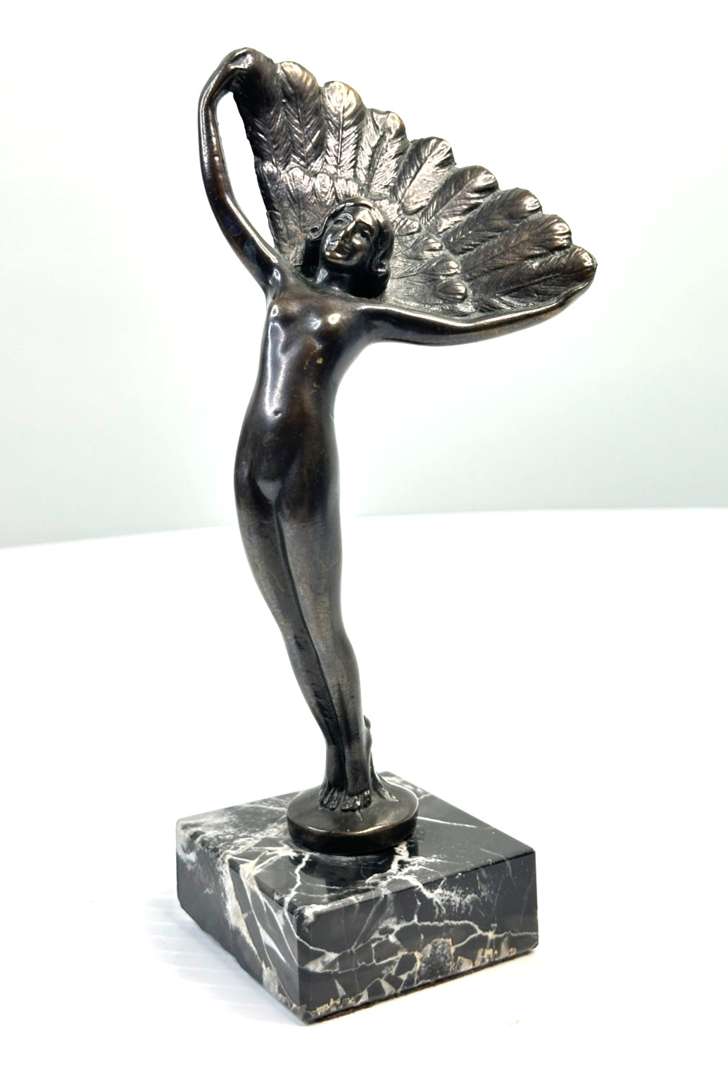 Vintage Mid Century Art Deco Bronzed Spelter Figurine J.B. Hirsch Nude Woman Vintage Mid Century Art Deco Bronzed Spelter Figurine J.B. Hirsch Nude Woman