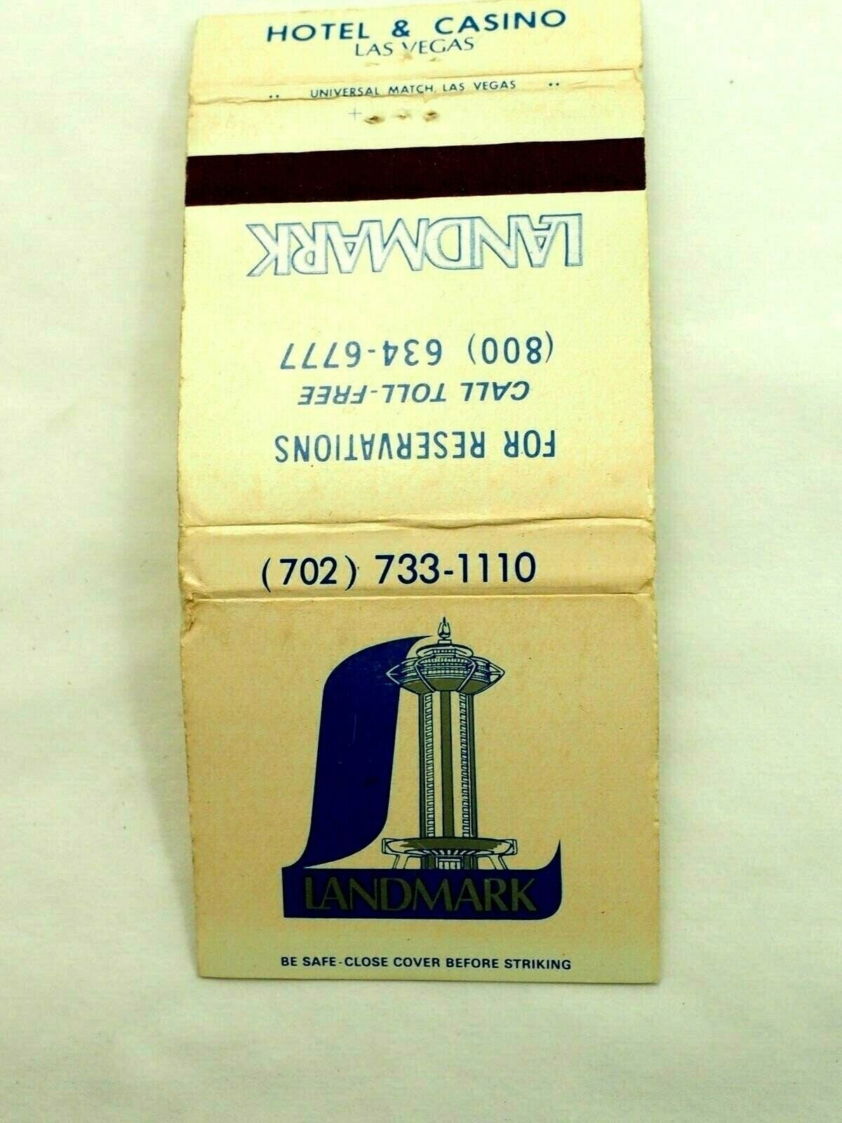 Landmark Hotel Casino Las Vegas Black Match Book Cover L2