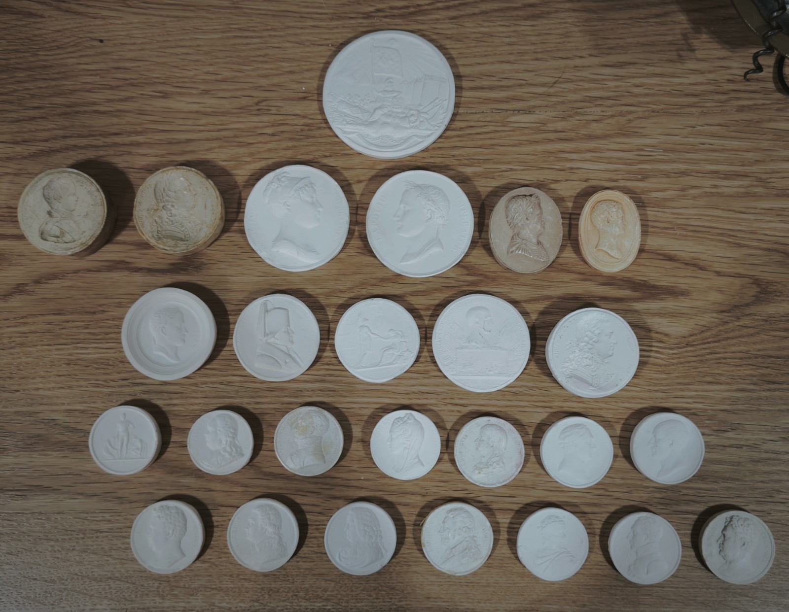 26 Vintage Plaster Cameo Intaglio Cast Medallions Portraits & Scenes Unmarked 26 Vintage Plaster Cameo Intaglio Cast Medallions Portraits & Scenes Unmarked