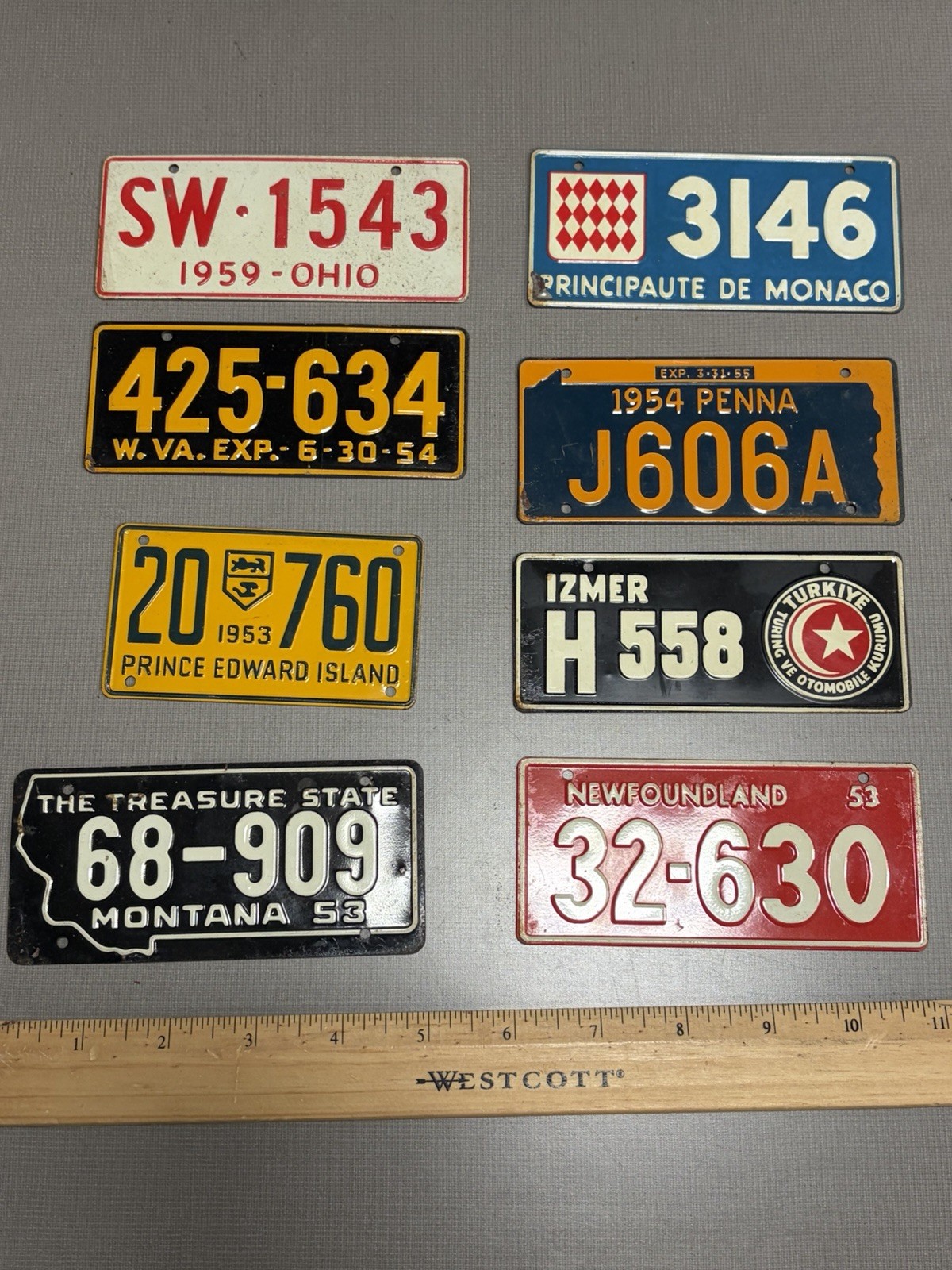 Original 1950\'s Wheaties Mini License Plates Cereal Premiums Bicycle Lot Original 1950\'s Wheaties Mini License Plates Cereal Premiums Bicycle Lot