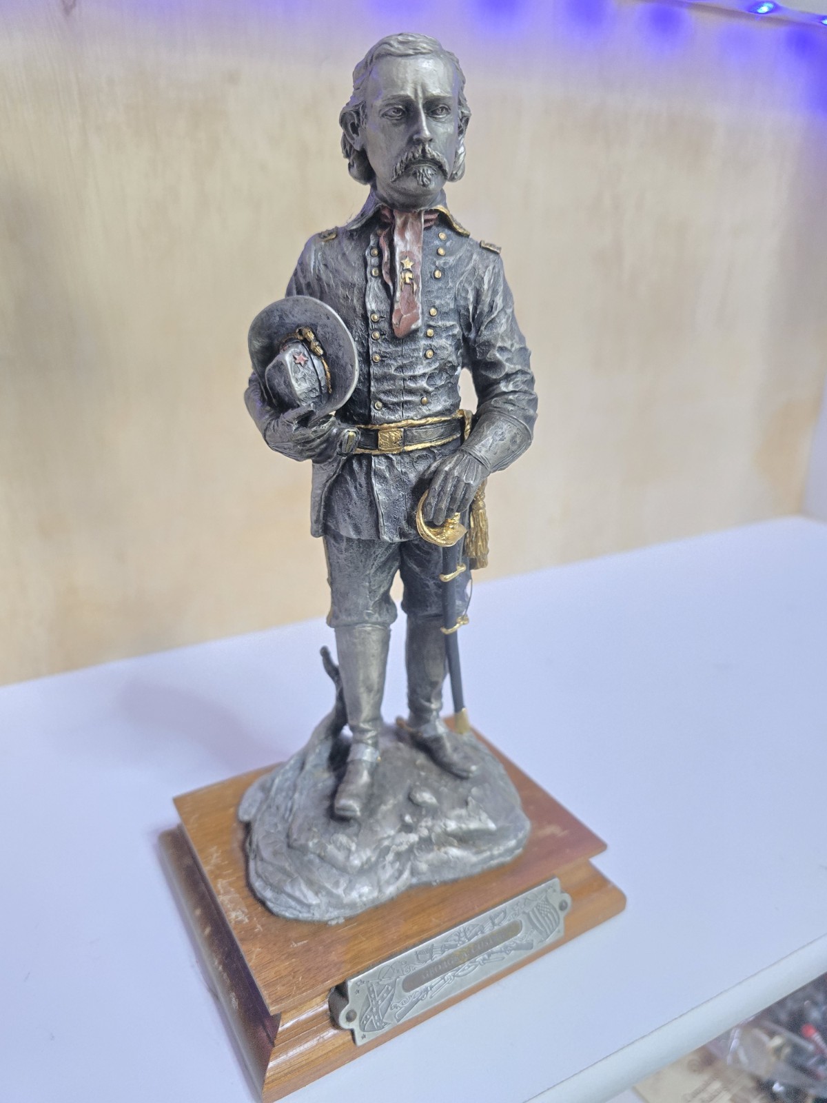 Chilmark Fine Pewter Statue of George A. Custer  by F.J. Barnum