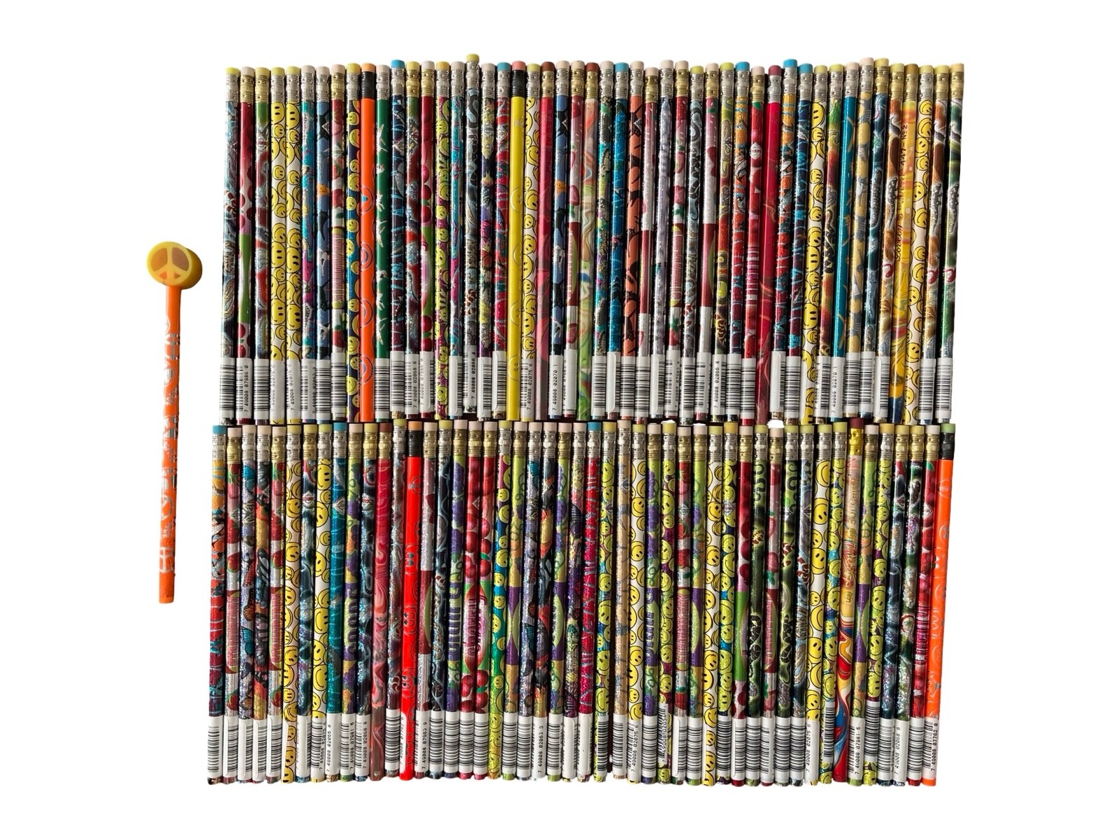Lot Of 99 Vintage Novelty Pencils 80s 90s New Old Stock Y2K Smileys Animals Cats