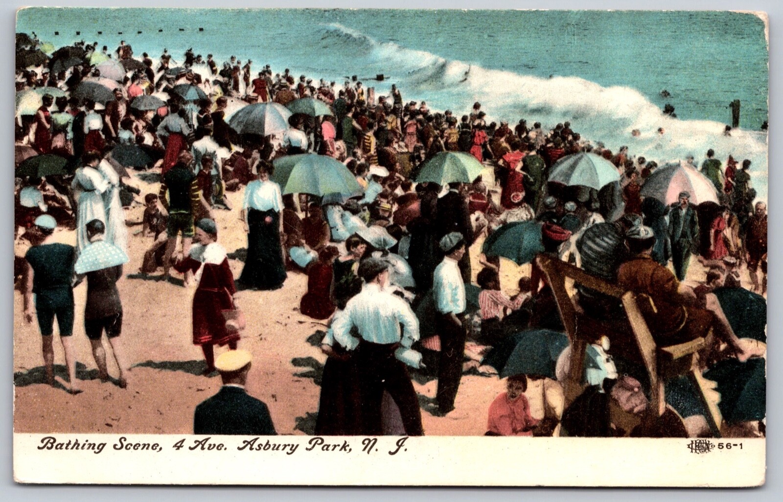 Postcard Bathing Scene 4 Ave. Asbury Park New Jersey circa 1907 Postcard Bathing Scene 4 Ave. Asbury Park New Jersey circa 1907
