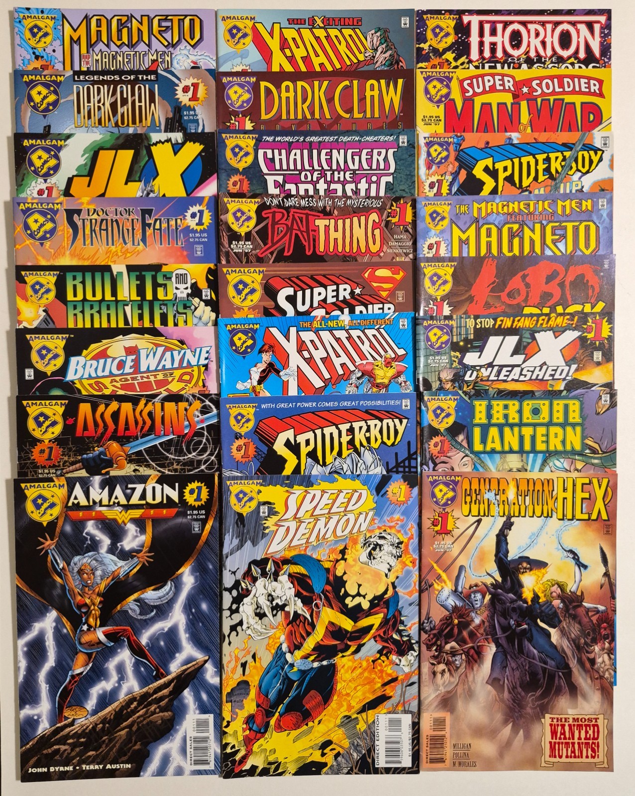 Amalgam Comics Complete 24-Issue Set (1996, DC/Marvel) VF Spider-Boy Dark Claw