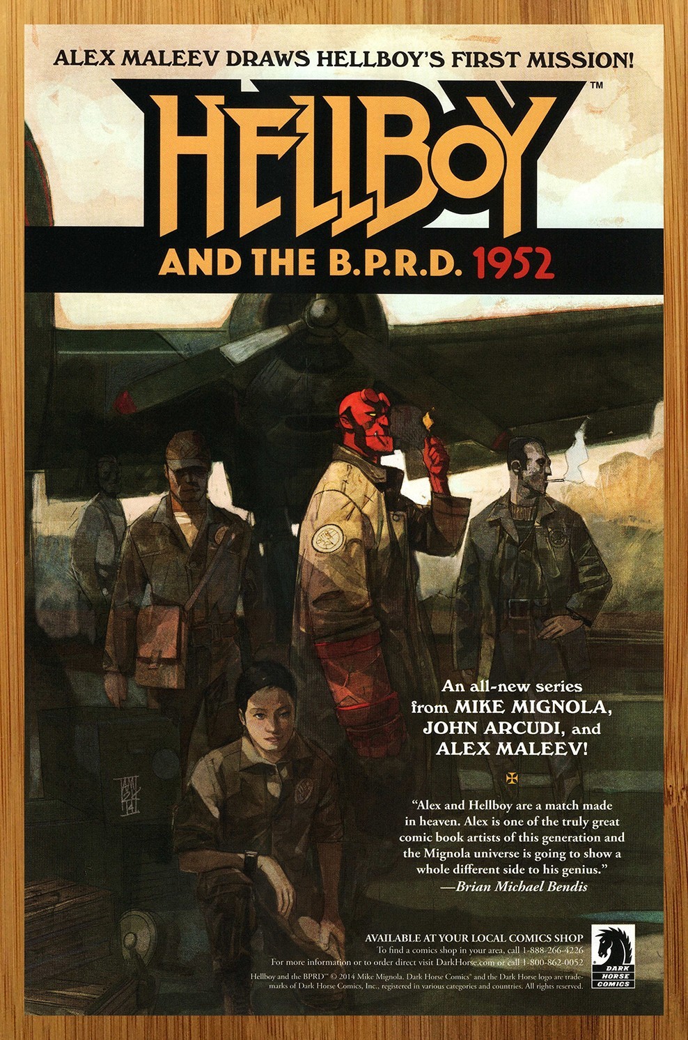 2014 Dark Horse Comics Hellboy & The BPRD 1952 Print Ad/Poster Alex Maleev Art