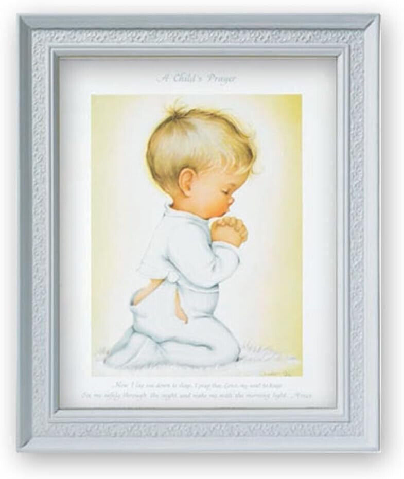 Bedtime Prayes Framed Portrait Print, 11 1/2 Inch - A Child's Prayer - Boy 