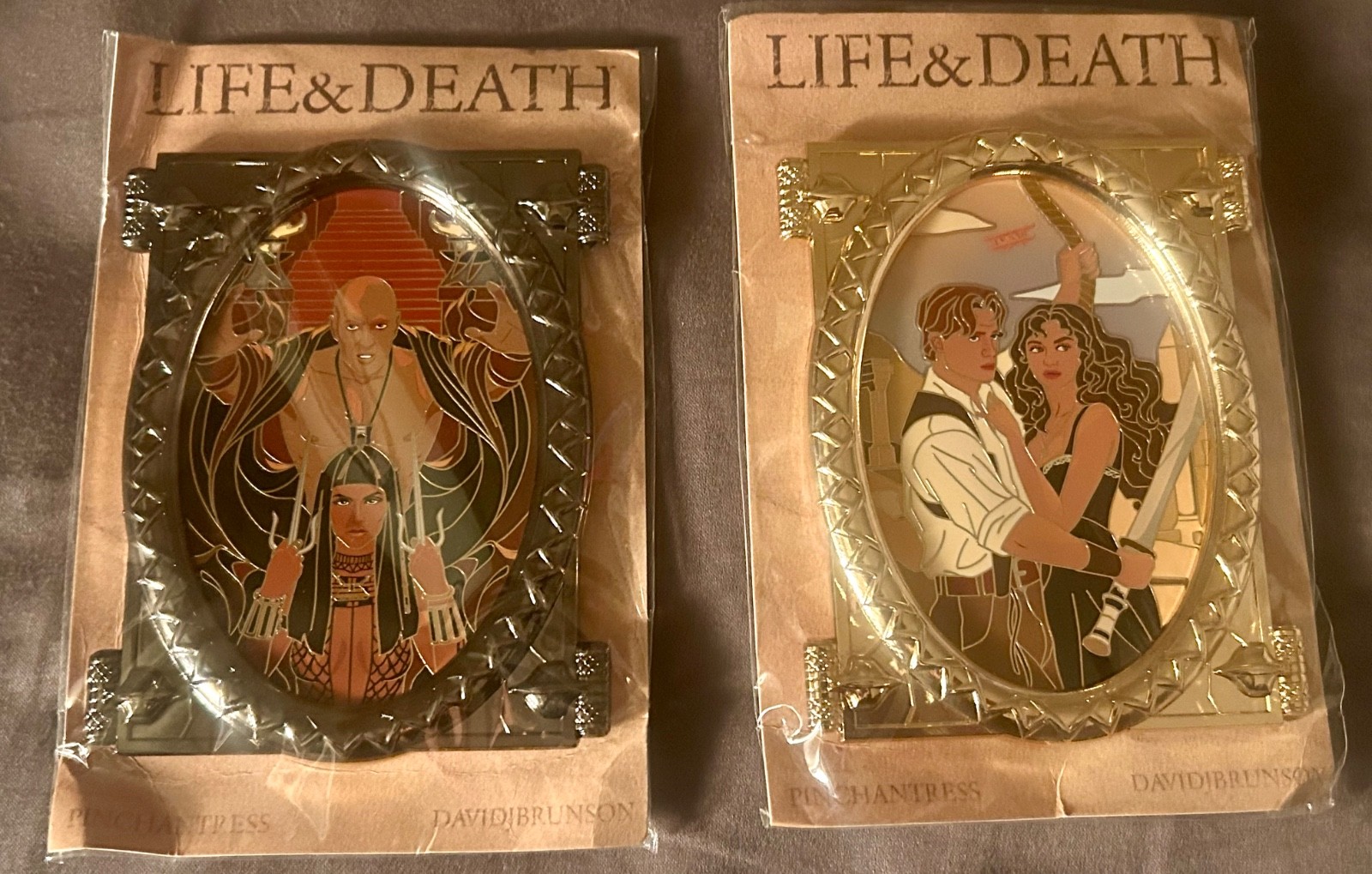 NWT The Mummy Rick O\'Connell/ Evie Carnahan & Imhotep/Anck-su-namun Fantasy Pin